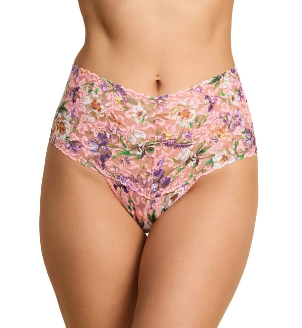 Hanky Panky Printed Retro Lace Thong (PR9K1926) - Fawning Flora