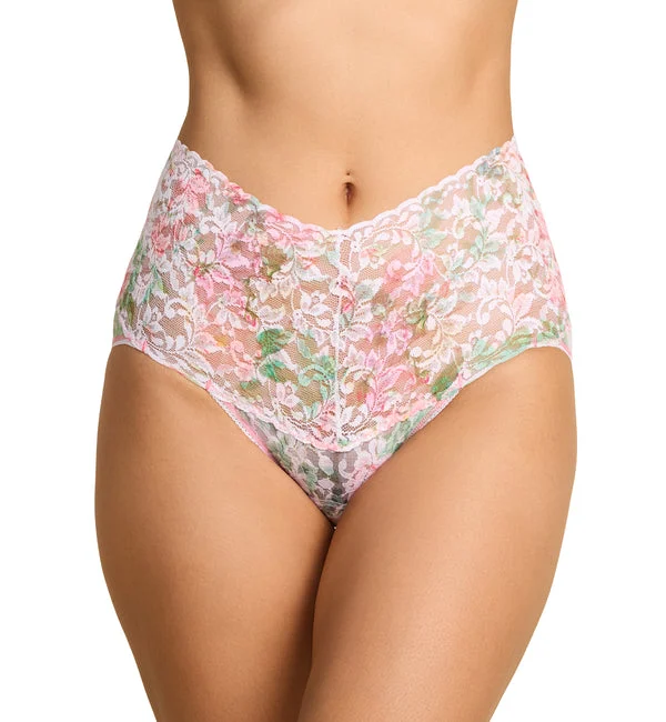 Hanky Panky Retro Lace Printed V-kini (PR9K2124) - Rococo Rose