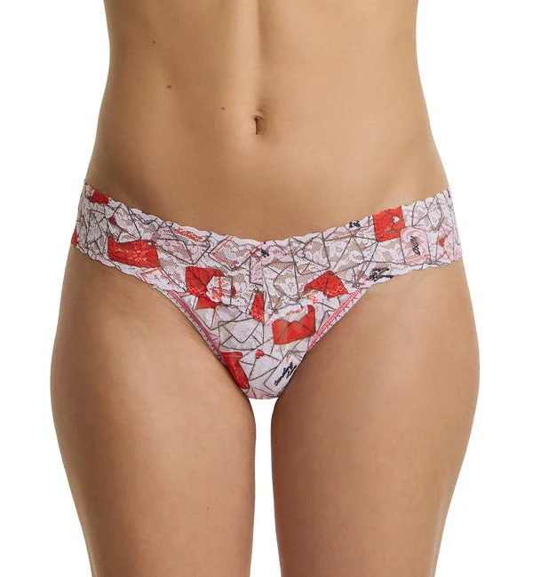 Hanky Panky Signature Lace Printed Low Rise Thong (PR4911P) - With Love
