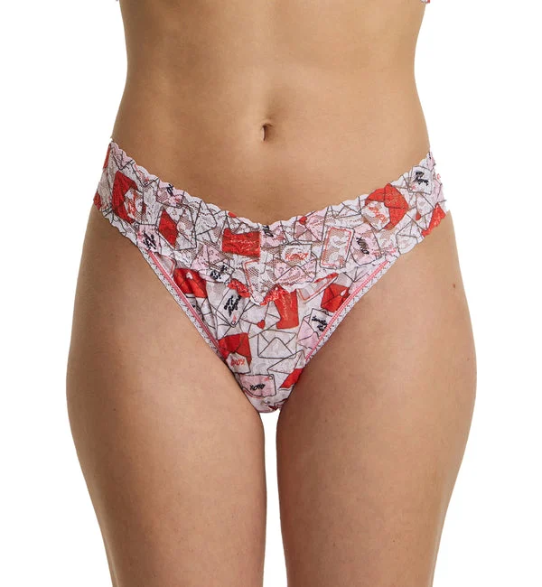 Hanky Panky Signature Lace Printed Original Rise Thong (PR4811P) - With Love