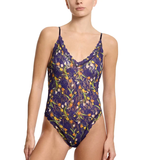 Hanky Panky Signature Lace Printed Thong-Back Bodysuit (PR488451) - Central Park