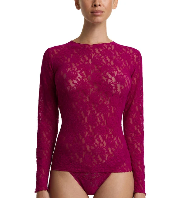 Hanky Panky Signature Lace Unlined Long Sleeve Top (128L) - From The Vine