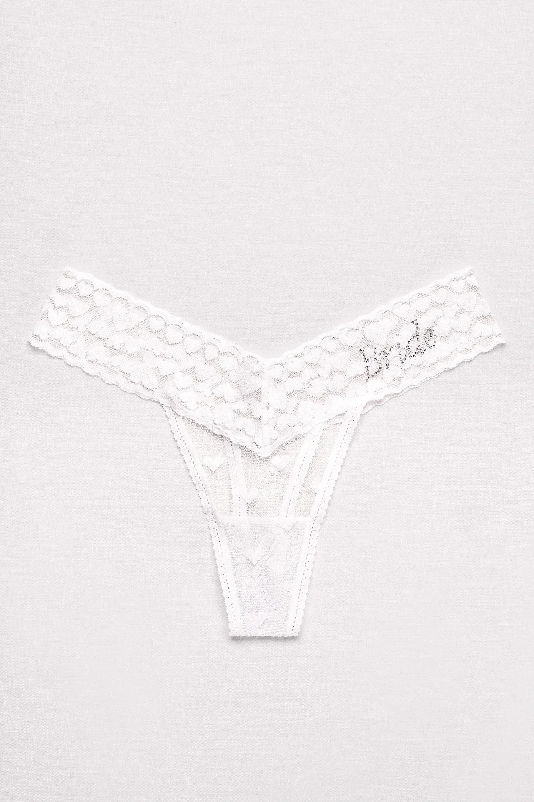 Heart Lace Bride Thong