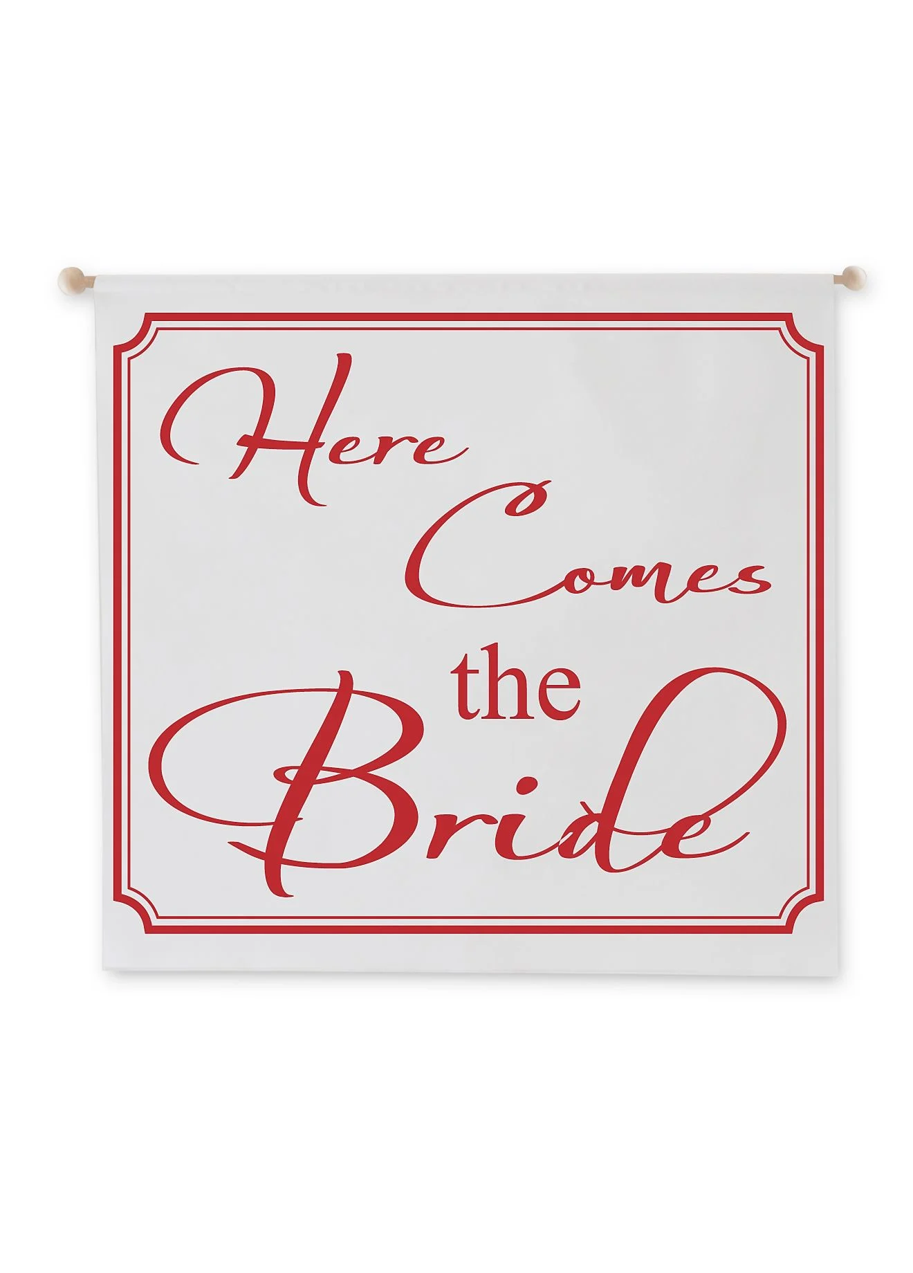 Here Comes the Bride Canvas Wedding Banner