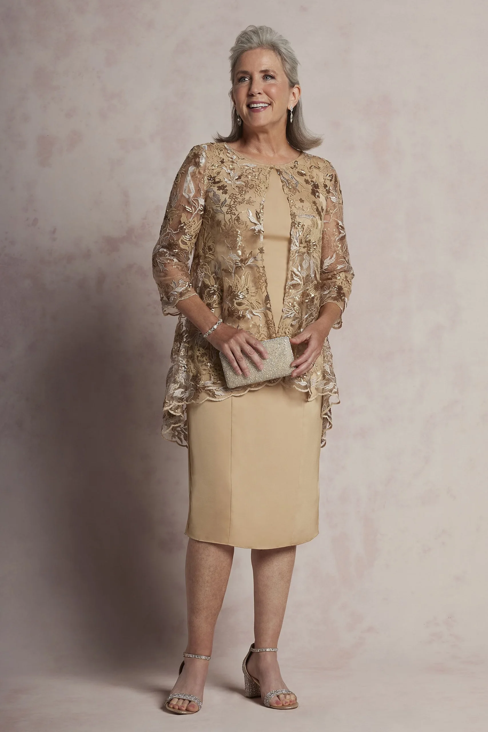 High-Low Matte Satin Jacket Dress