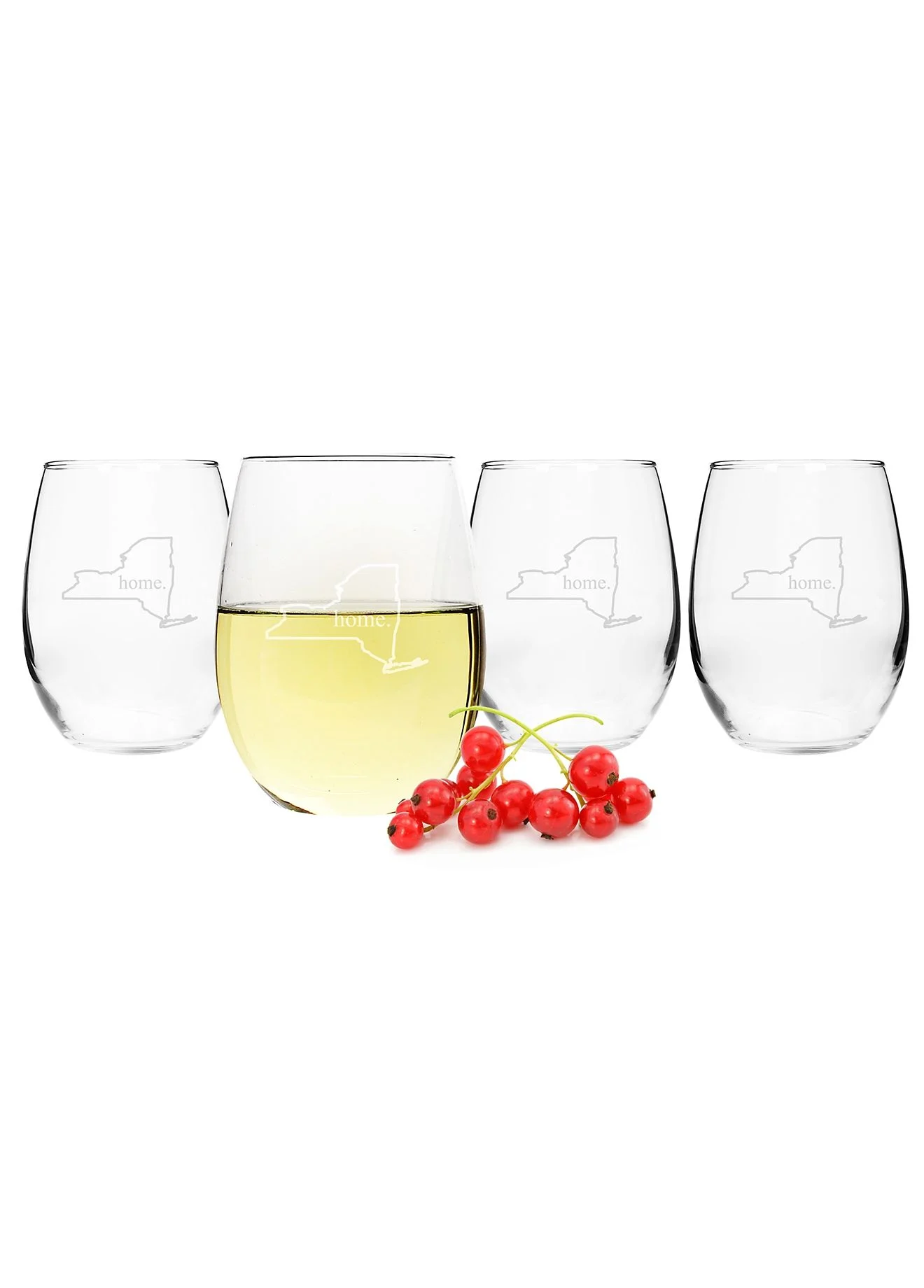 Home State Stemless Wine Glasses Set of 4