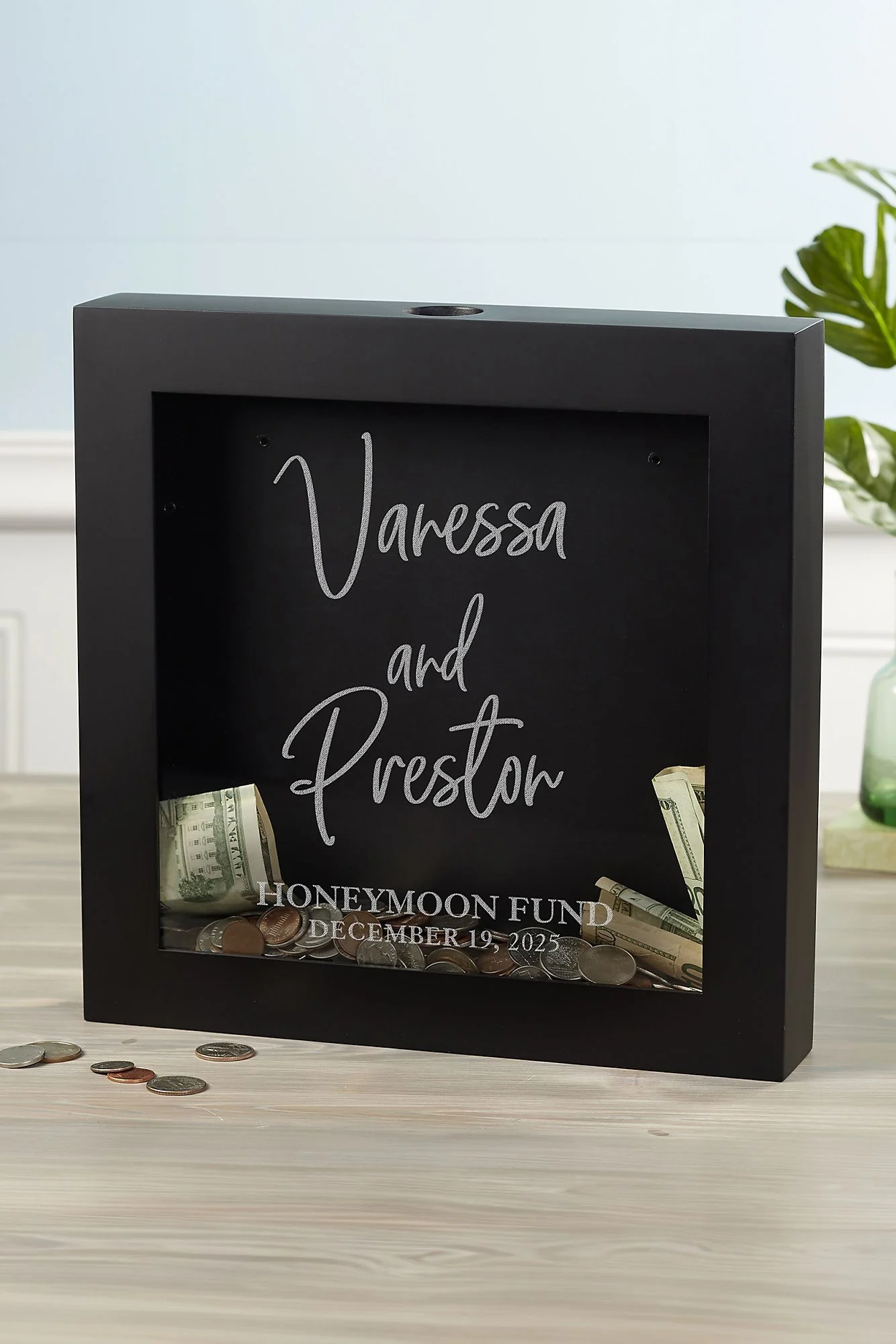 Honeymoon Fund Personalized Shadow Box