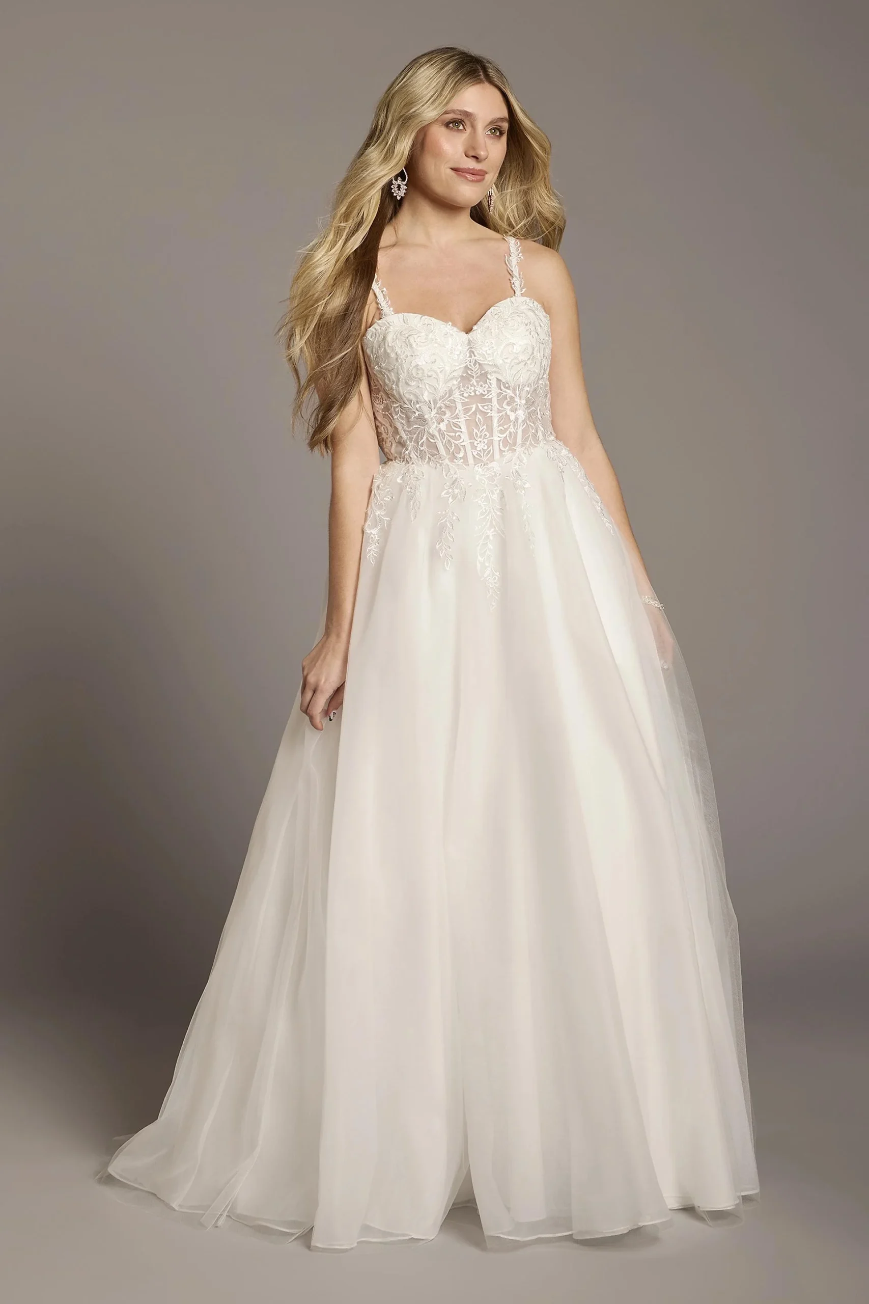 Illusion Corset Bodice Tulle Ball Gown