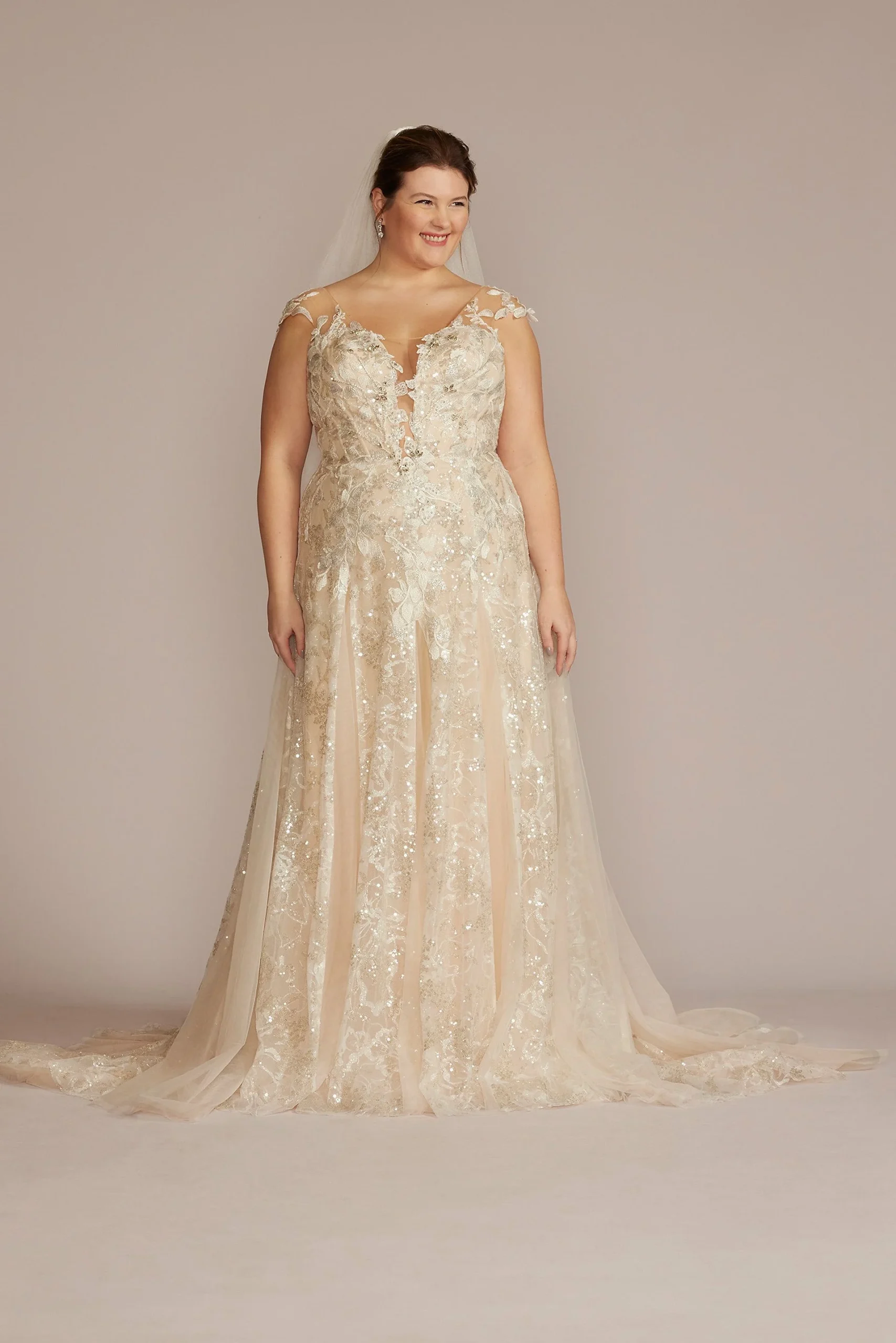 Illusion Embellished Wedding Gown