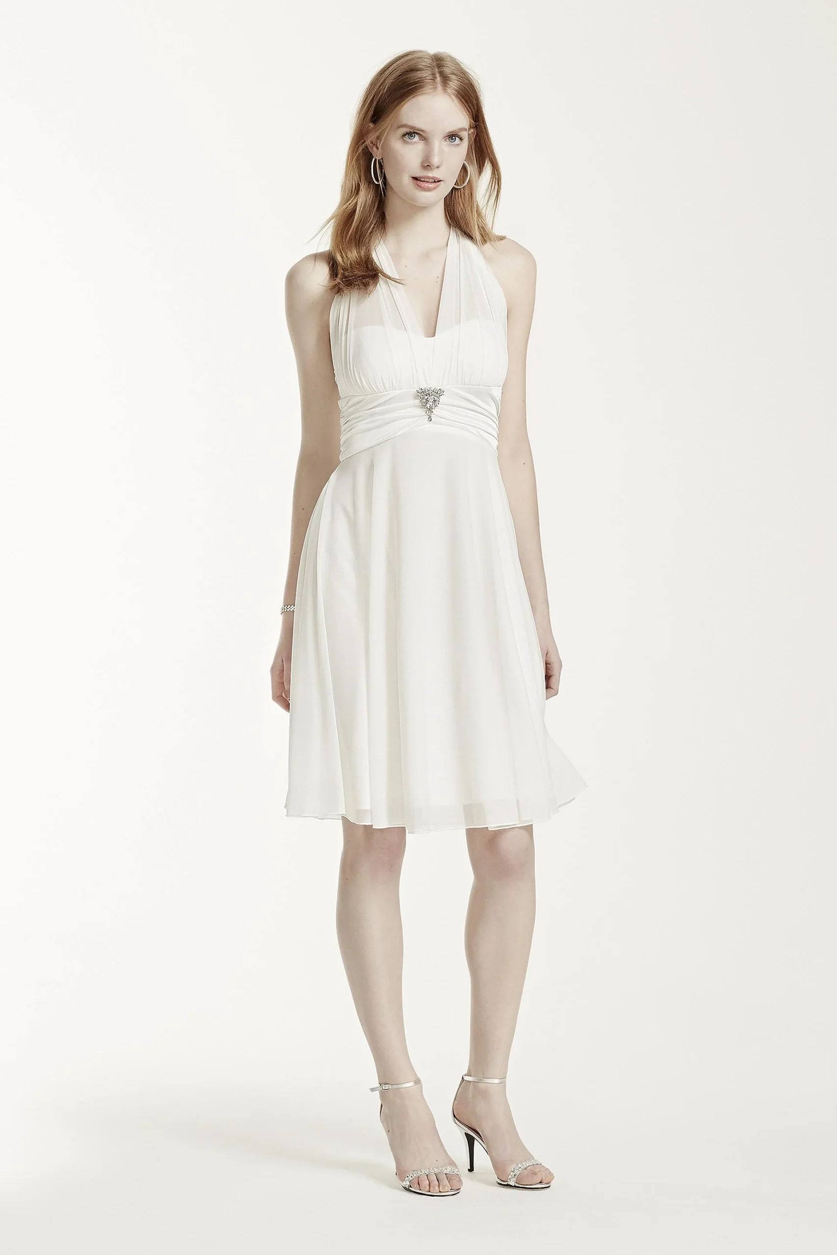Illusion Halter with Charmeuse Trim and Beading