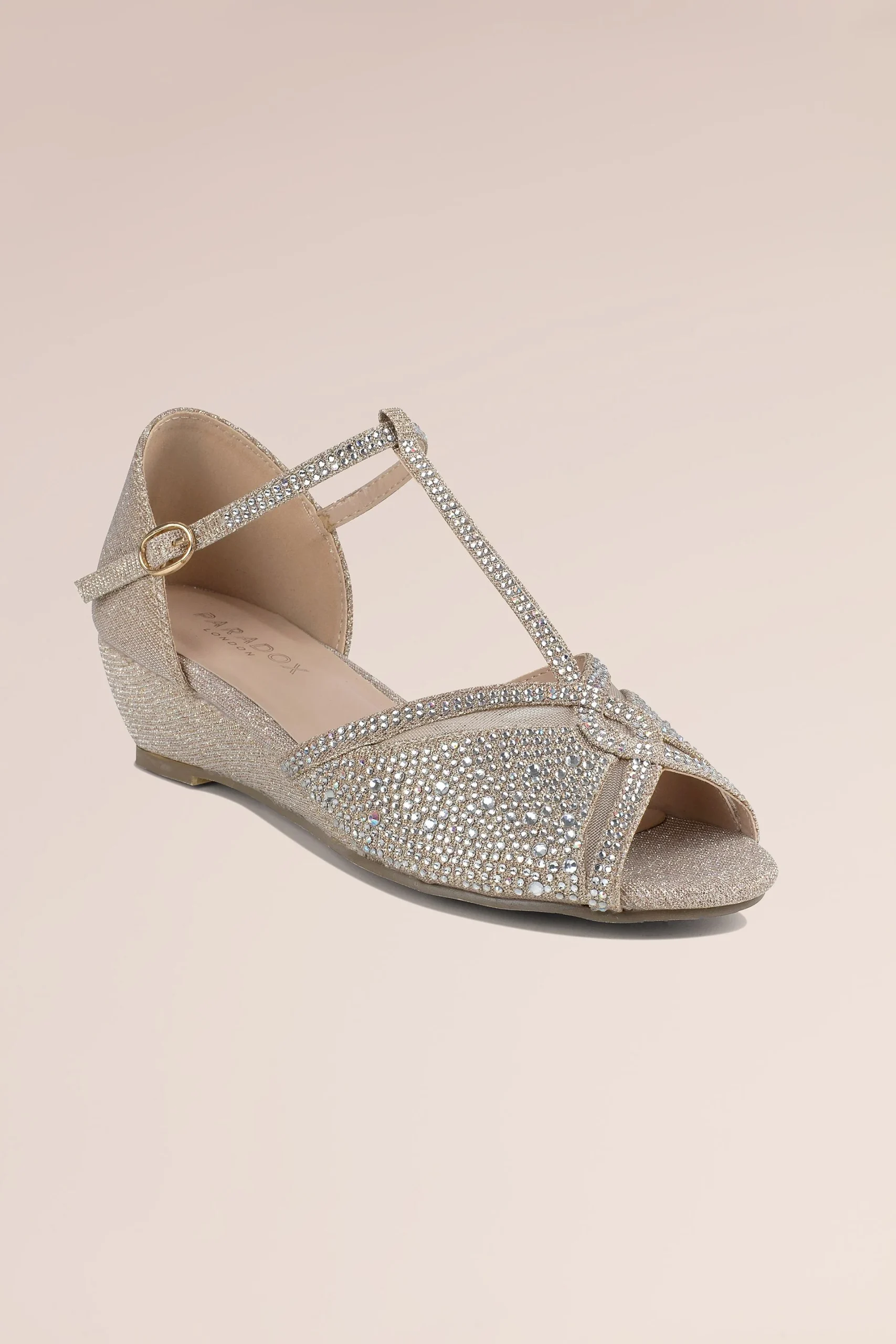 Janelle Crystal-Embellished Wedge Shoes