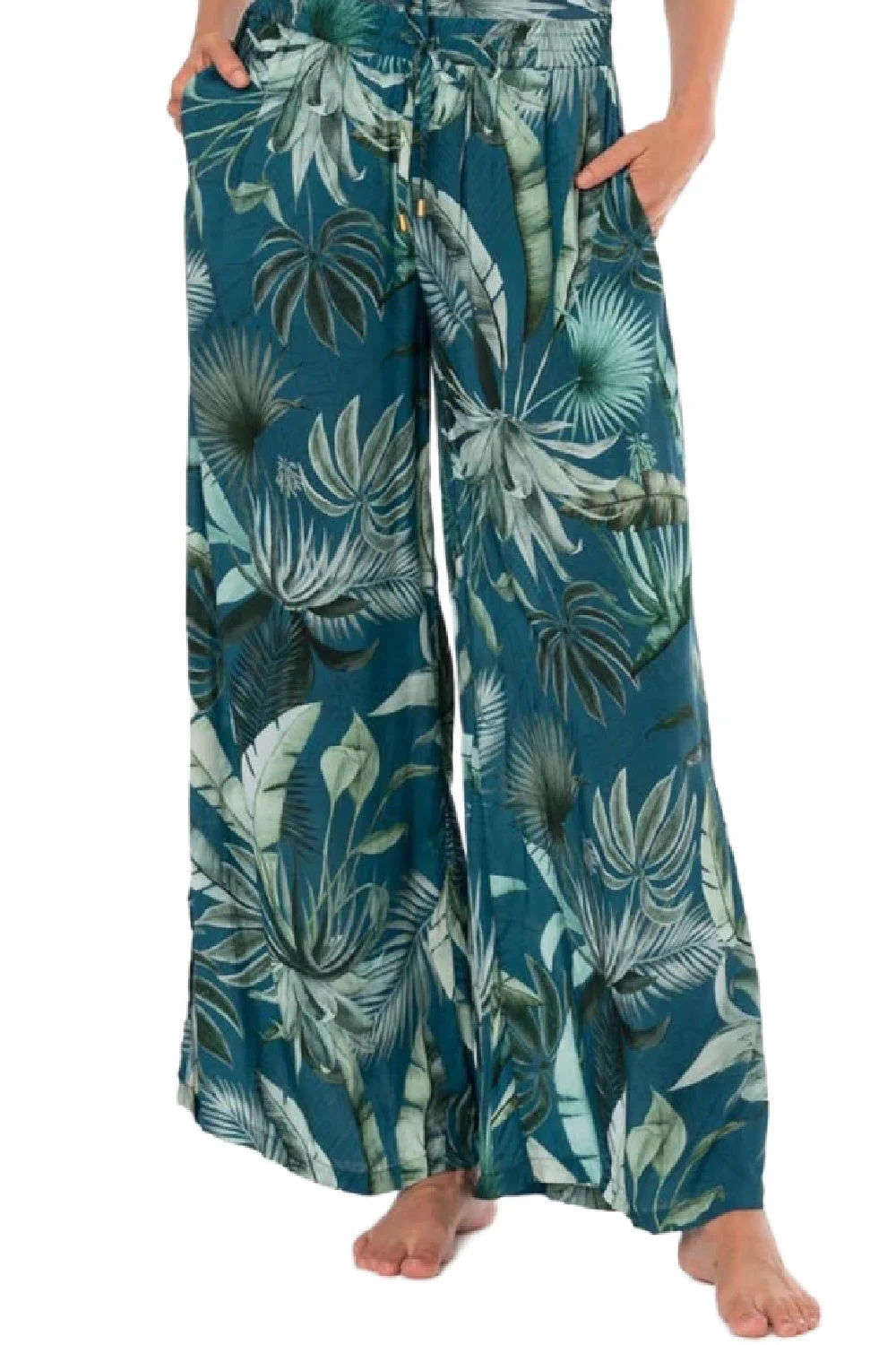 Jantzen Palm Toile Josephine Pull On Pant, Depths (JZ26110C)