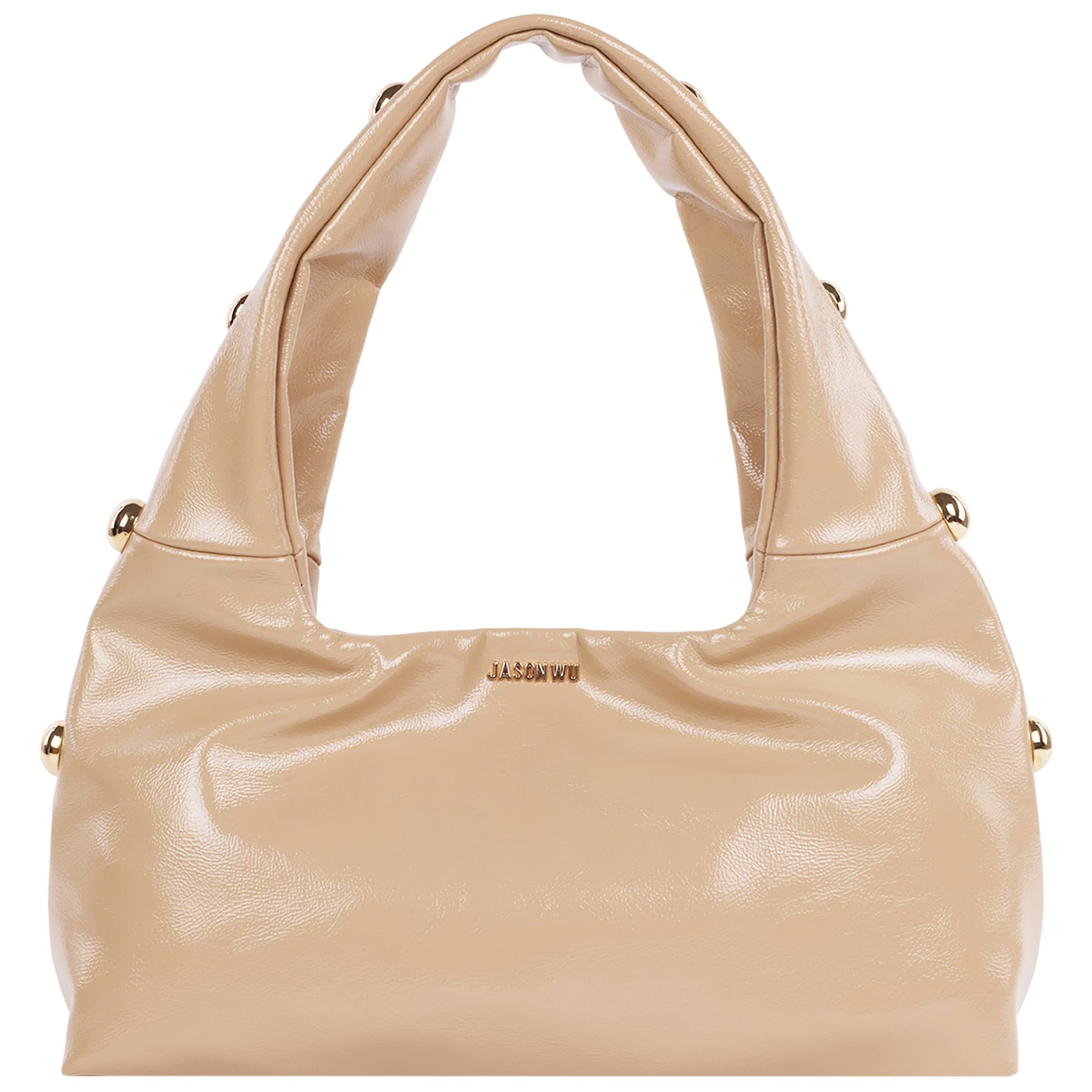 Jason Wu Studded Shoulder Bag in Crackled Finish, Tan