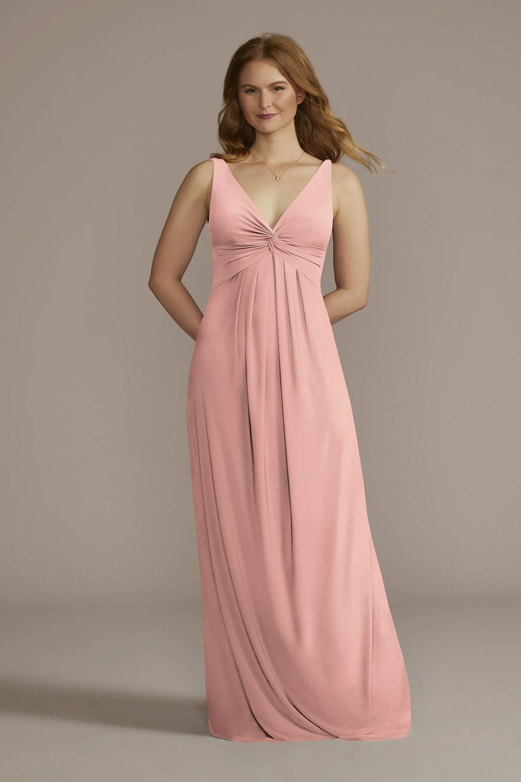 Jersey Bridesmaid Dress with Twist Tank Bodice