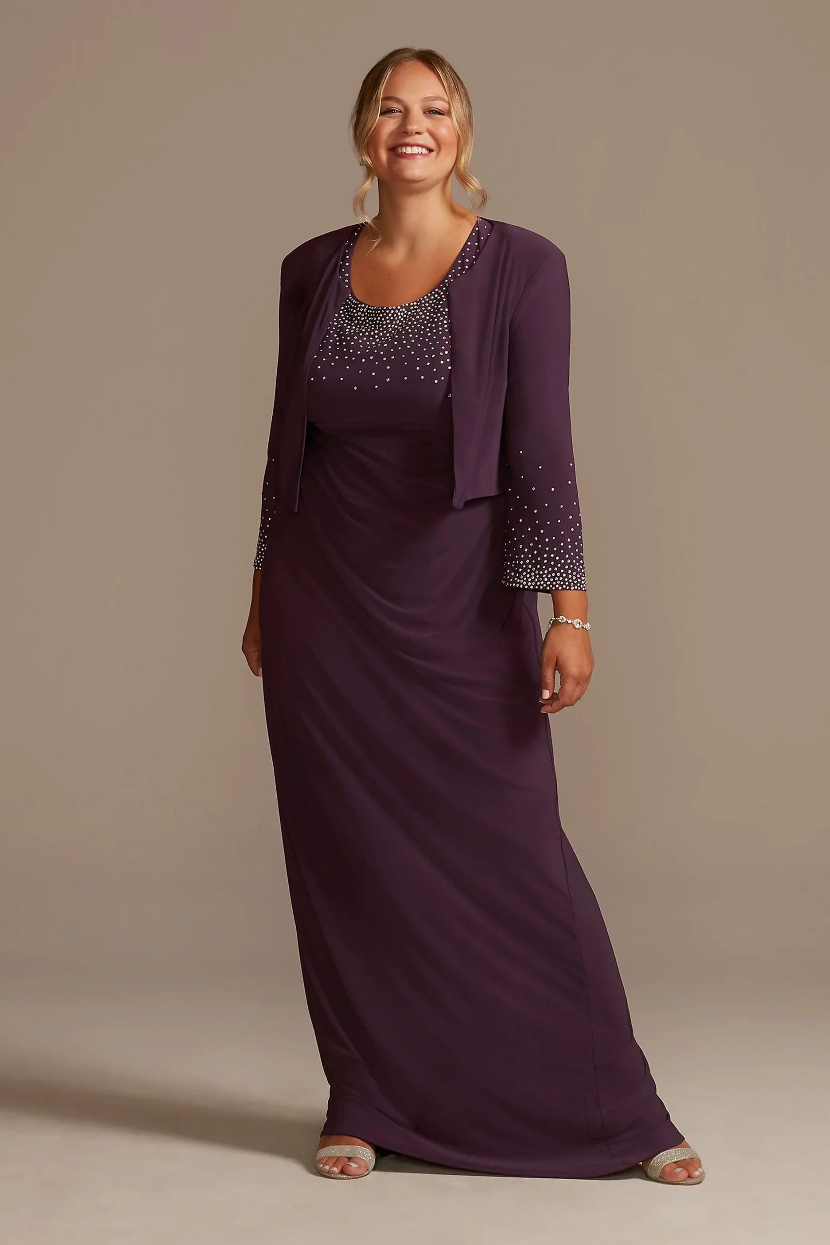 Jersey Tank Dress with Sparkle Embellished Jacket