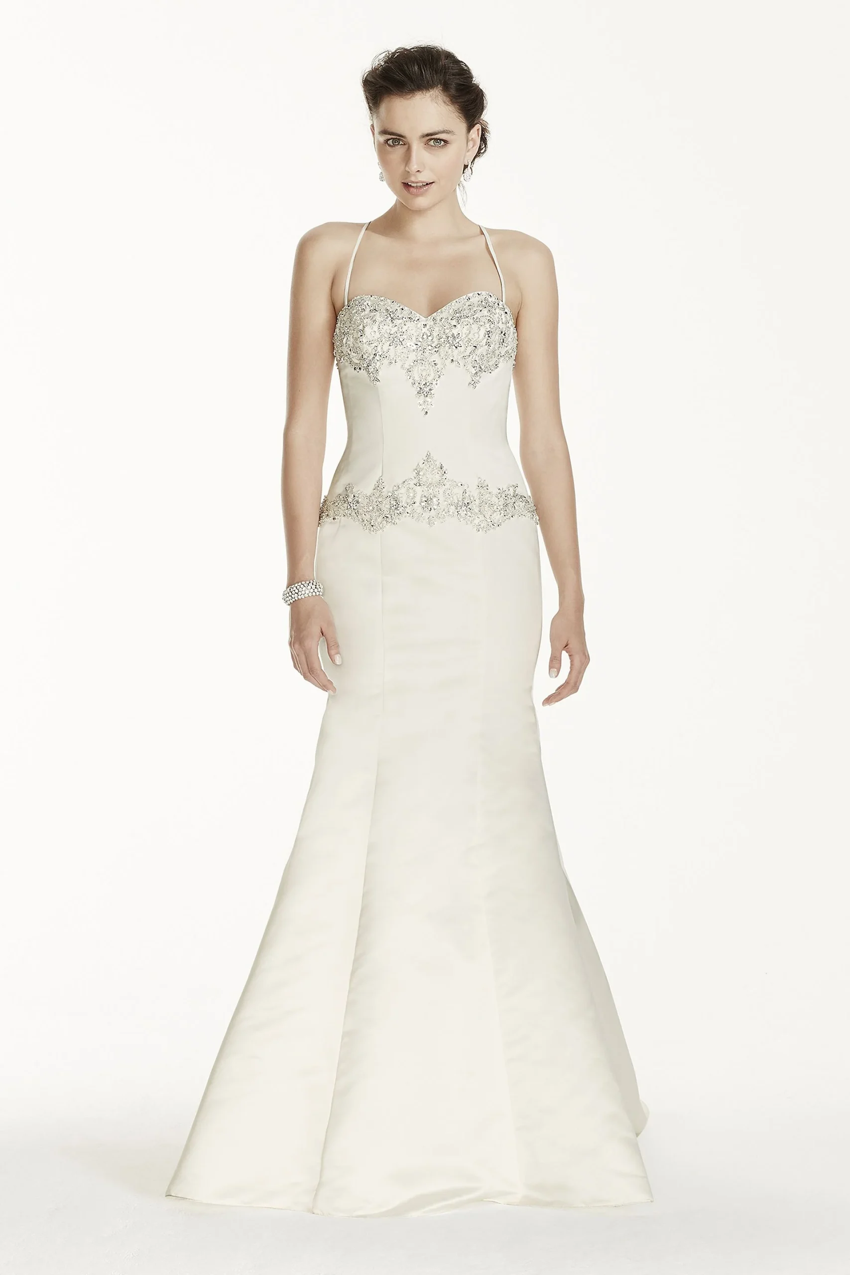 Jewel Spaghetti Strap Mermaid Wedding Dress