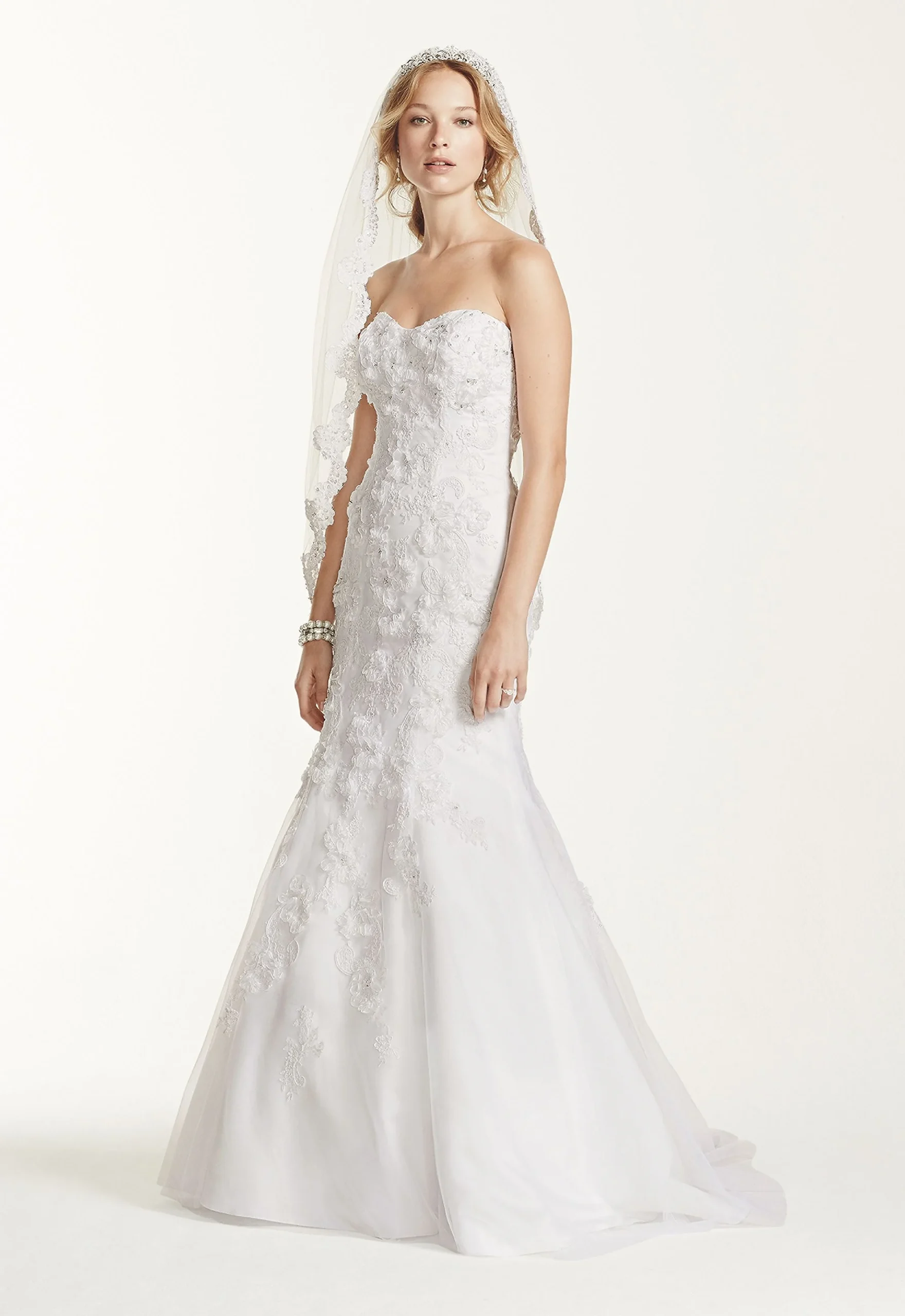 Jewel Tulle and Satin Wedding Dress with Soutache