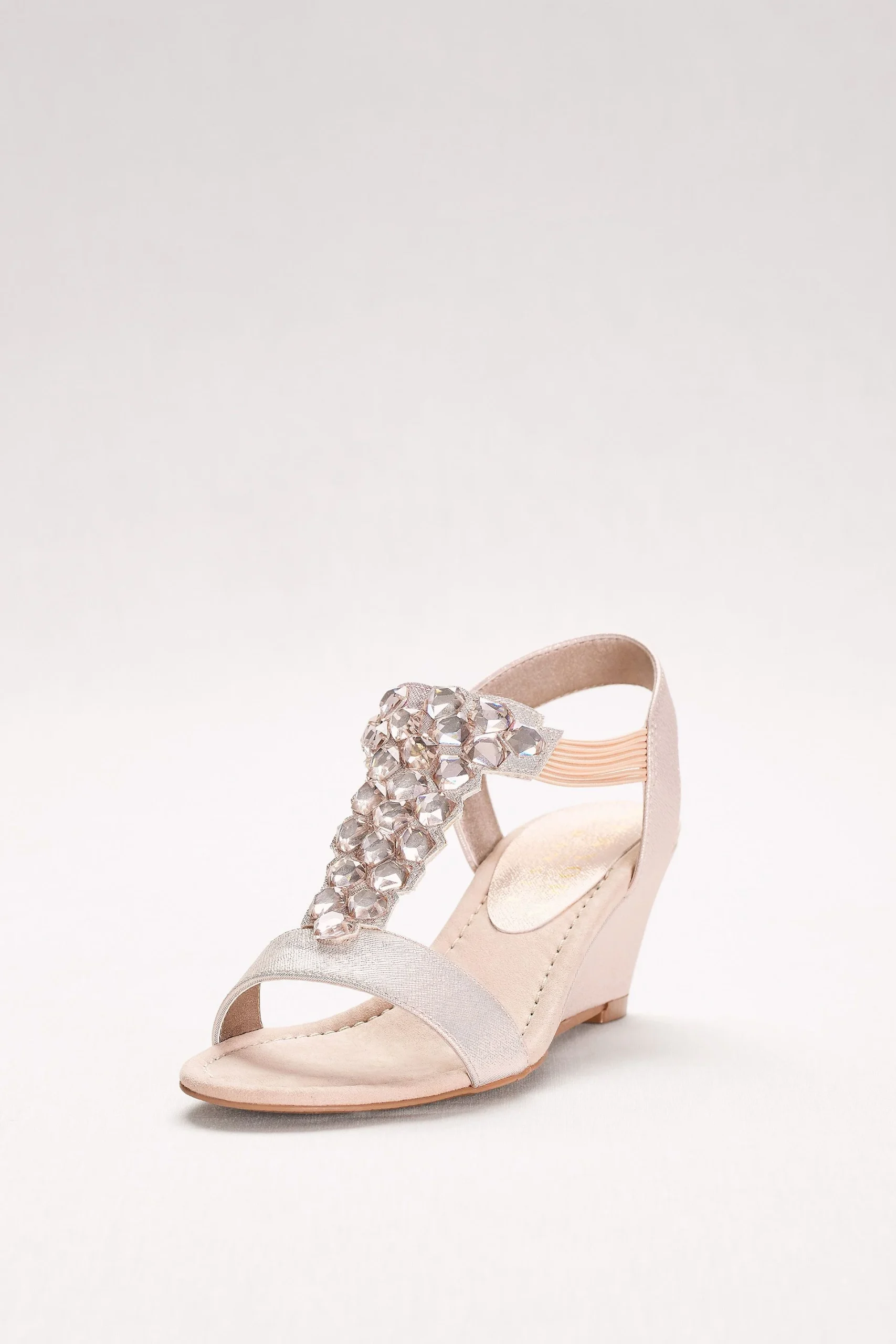 Jeweled T-Strap Wedges with Gems