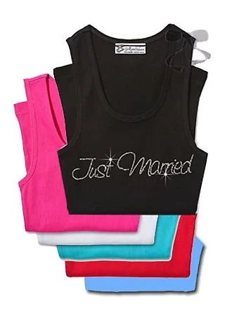 Just Married Rhinestone Tank Top