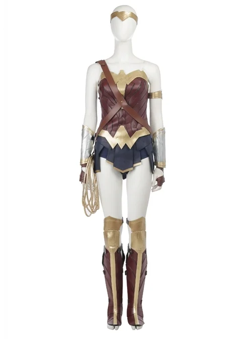Justice League Wonder Woman Diana Prince Halloween Cosplay Costume Upgraded Version Full Set
