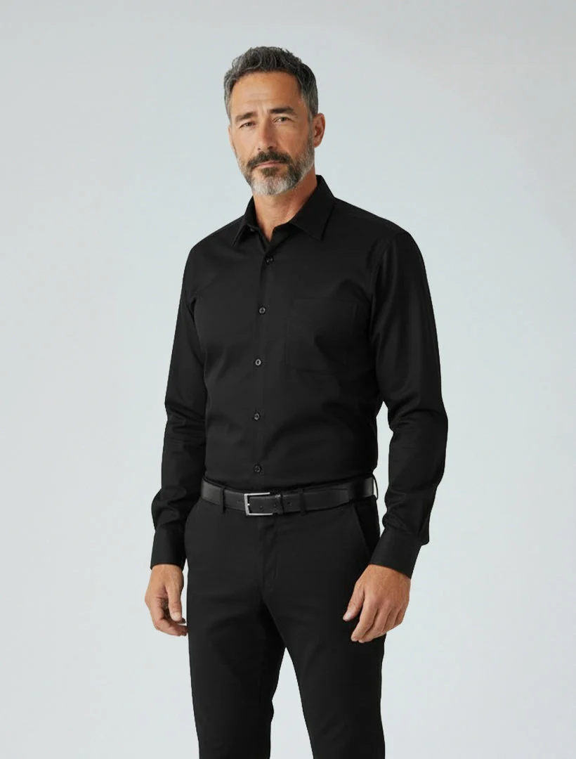 Karako Men Black Dress Shirt