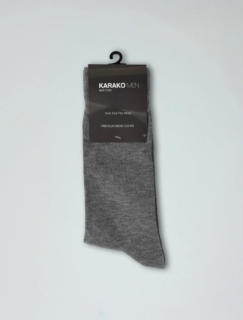 Karako Men Heather Grey Basic Dress Socks