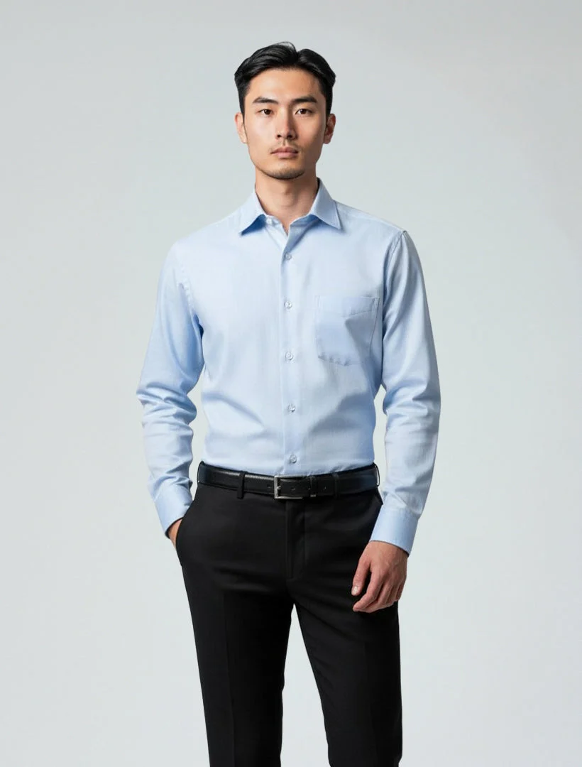 Karako Men Light Blue Dress Shirt