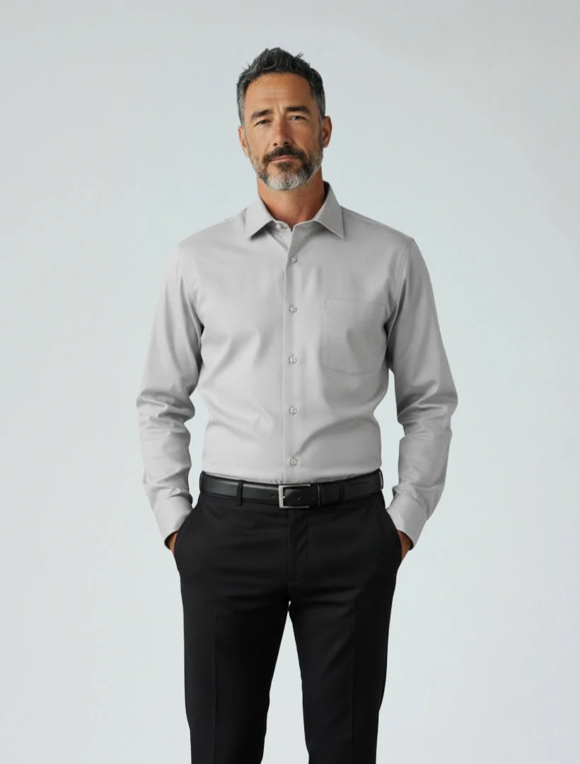 Karako Men Light Grey Dress Shirt