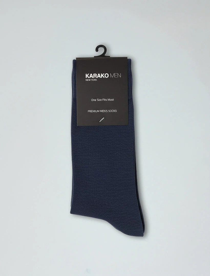 Karako Men Navy Basic Dress Socks