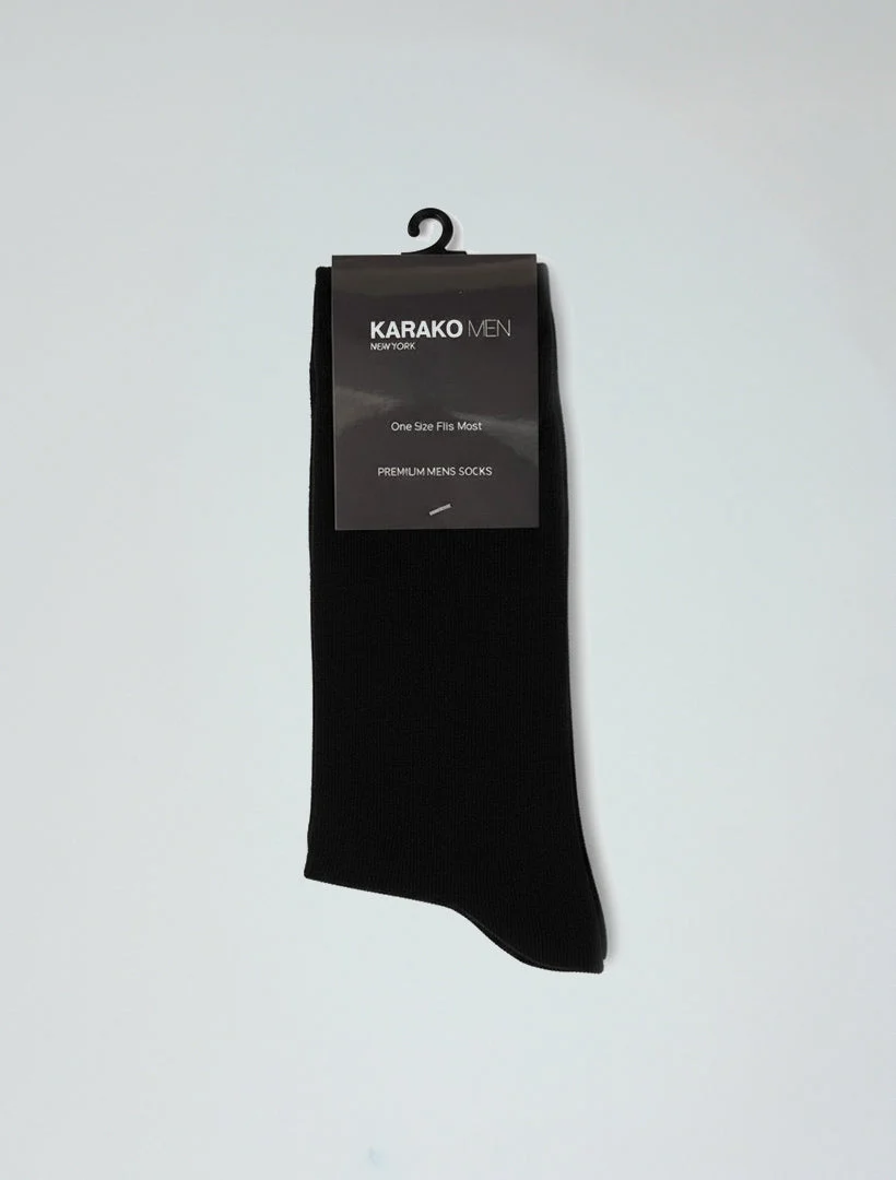 Karako Men Onyx Black Basic Dress Socks