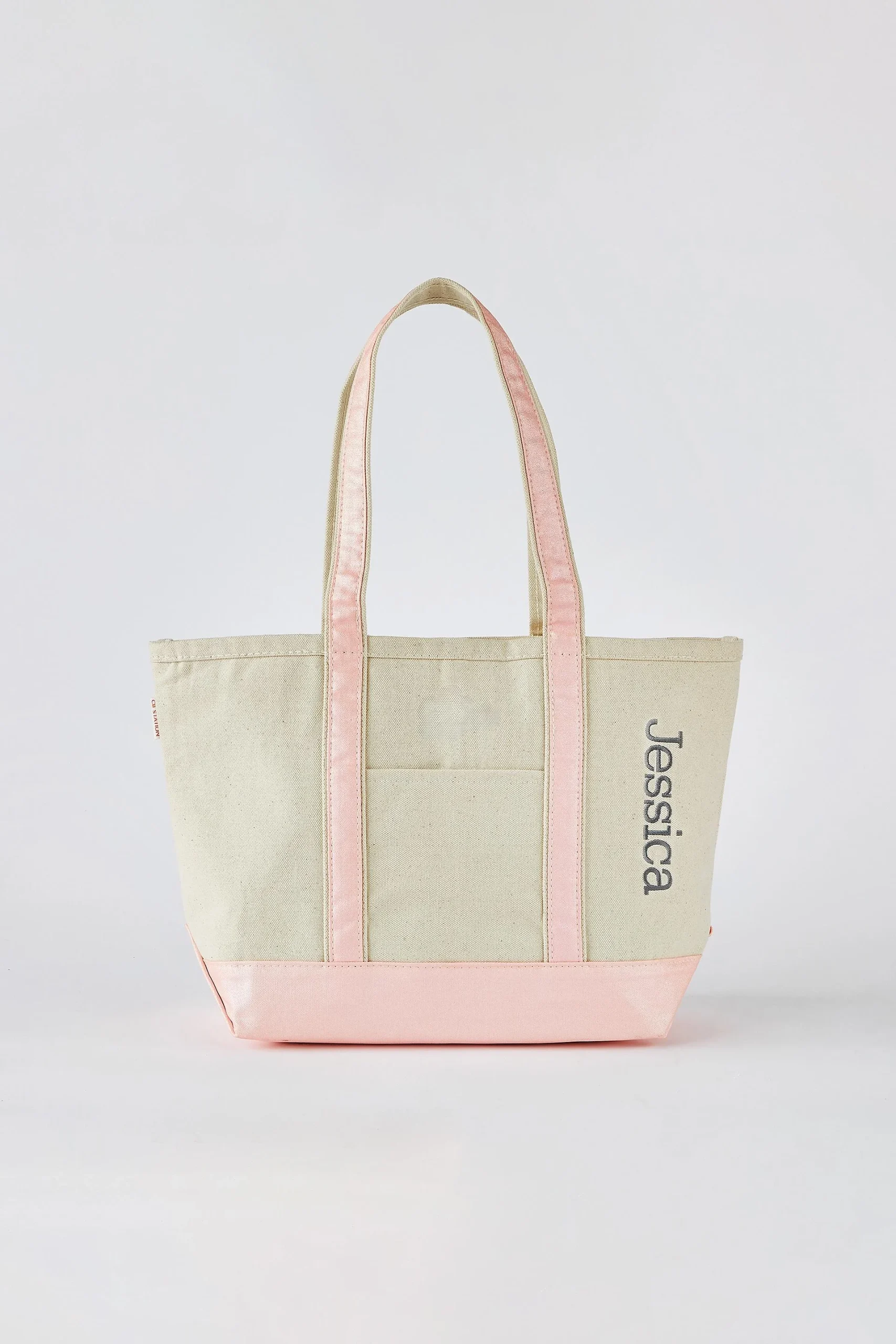 Kittenish Embroidered Pink Metallic Tote