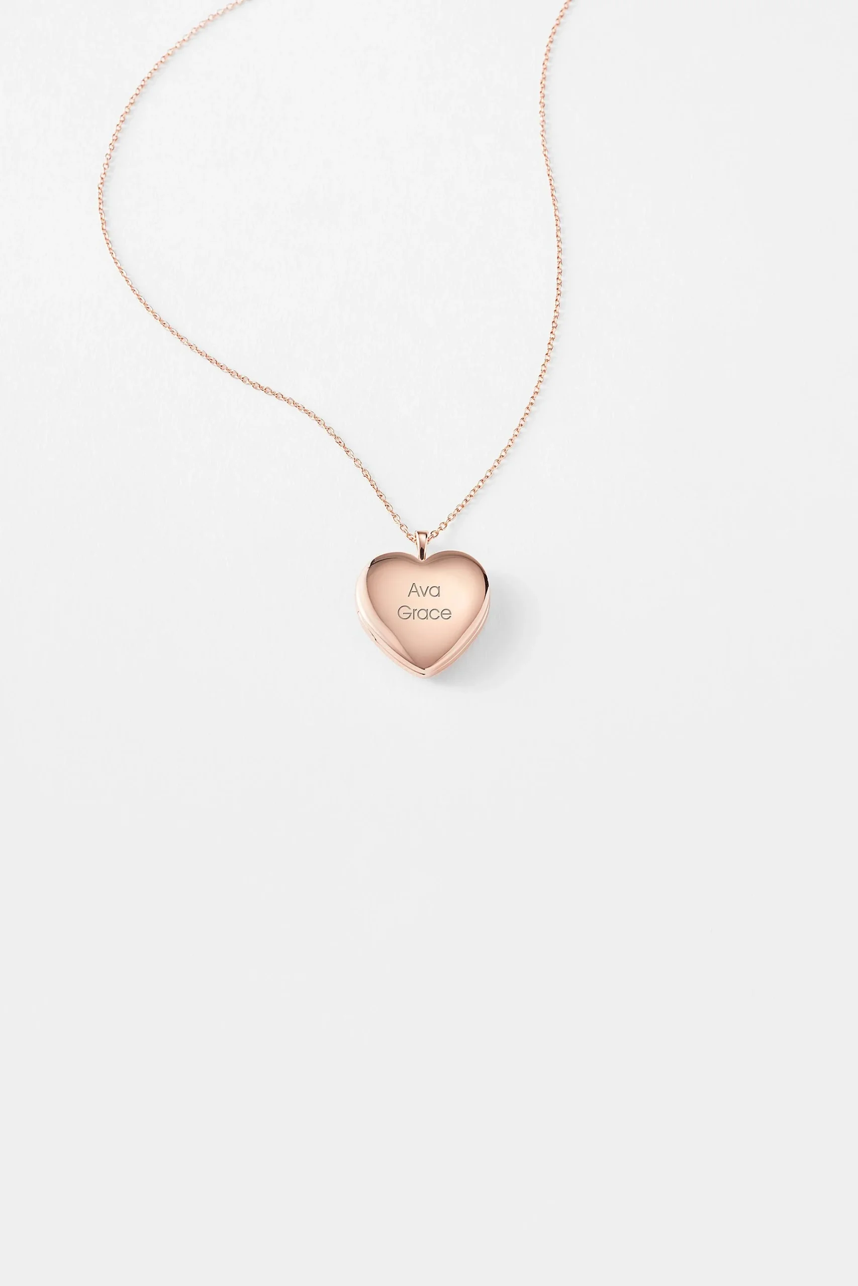 Kittenish Engraved Rose Gold Sterling Heart Locket