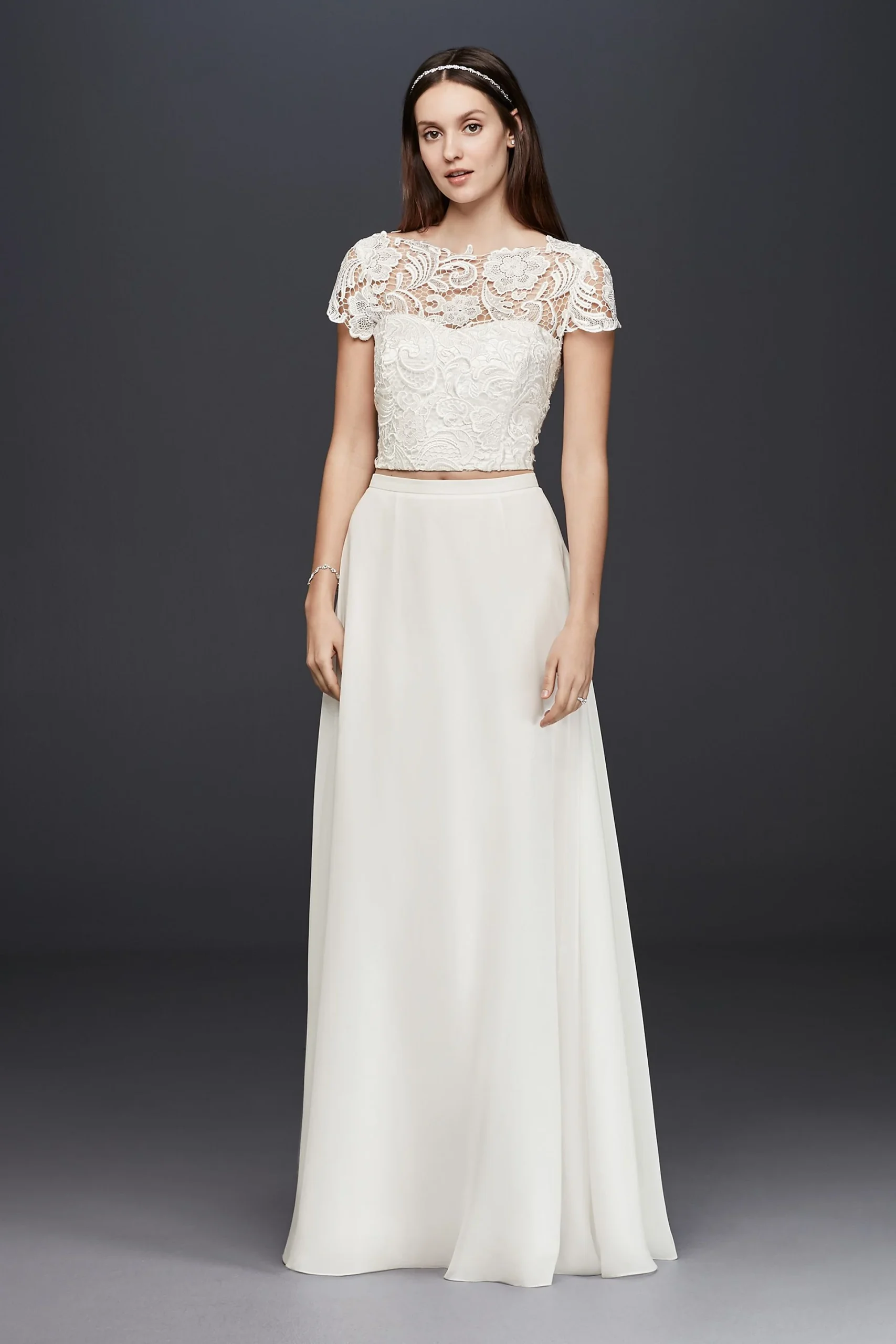 Lace Cap Sleeve Crop Top