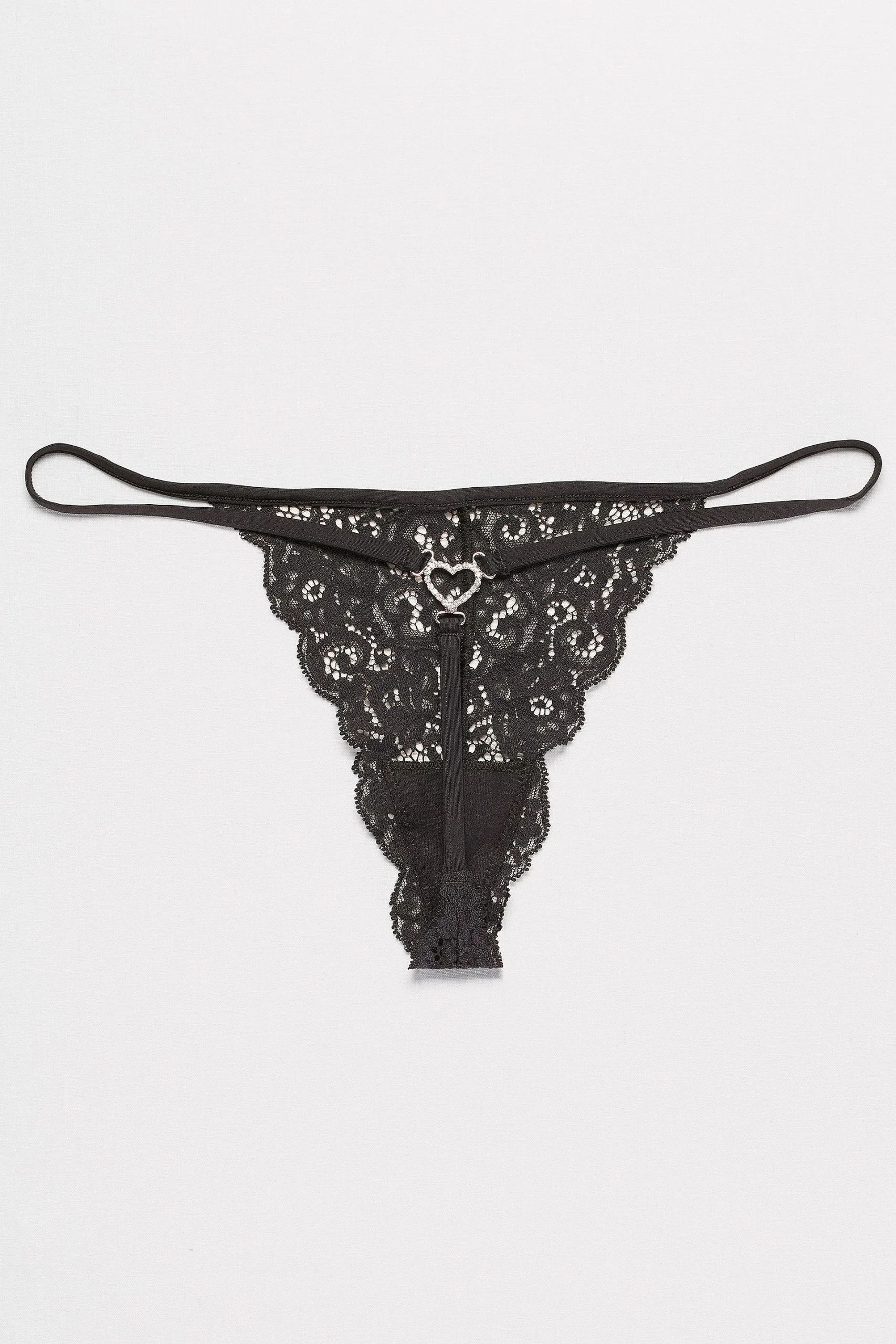 Lace G-String with Crystal Heart