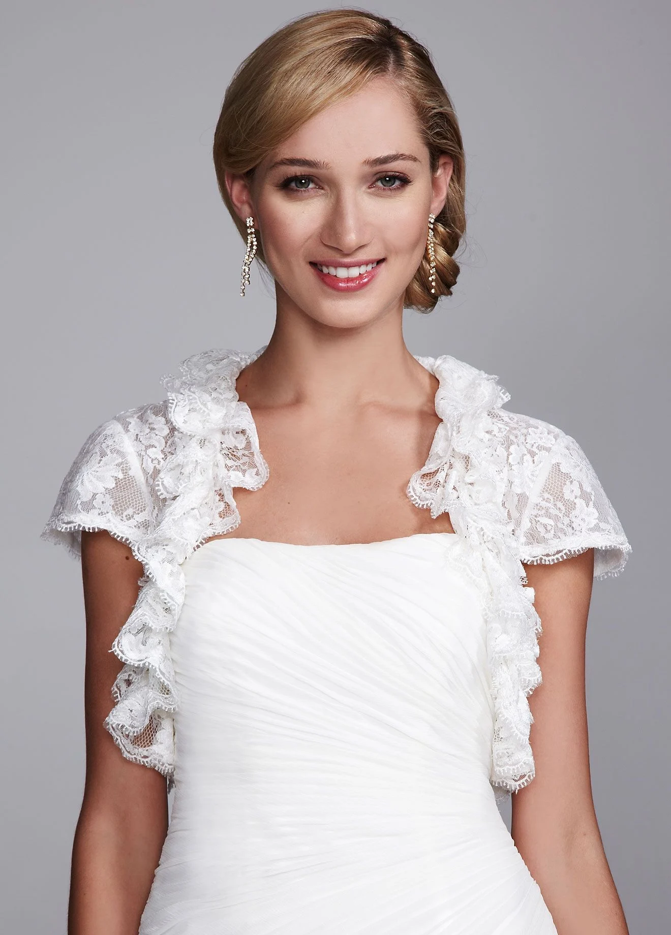 Lace Jacket with Ruffle Neck