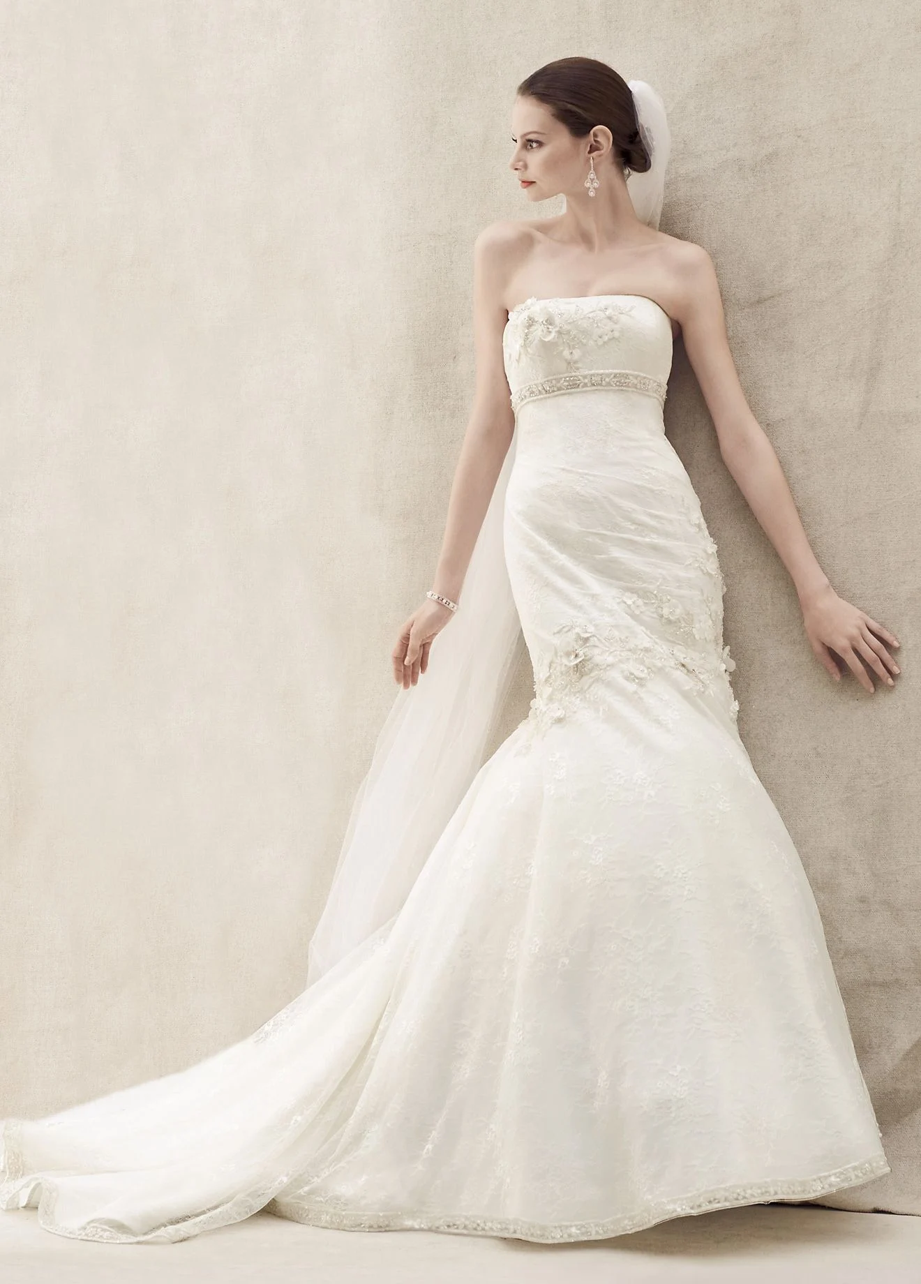 Lace Mermaid Gown with Floral Details