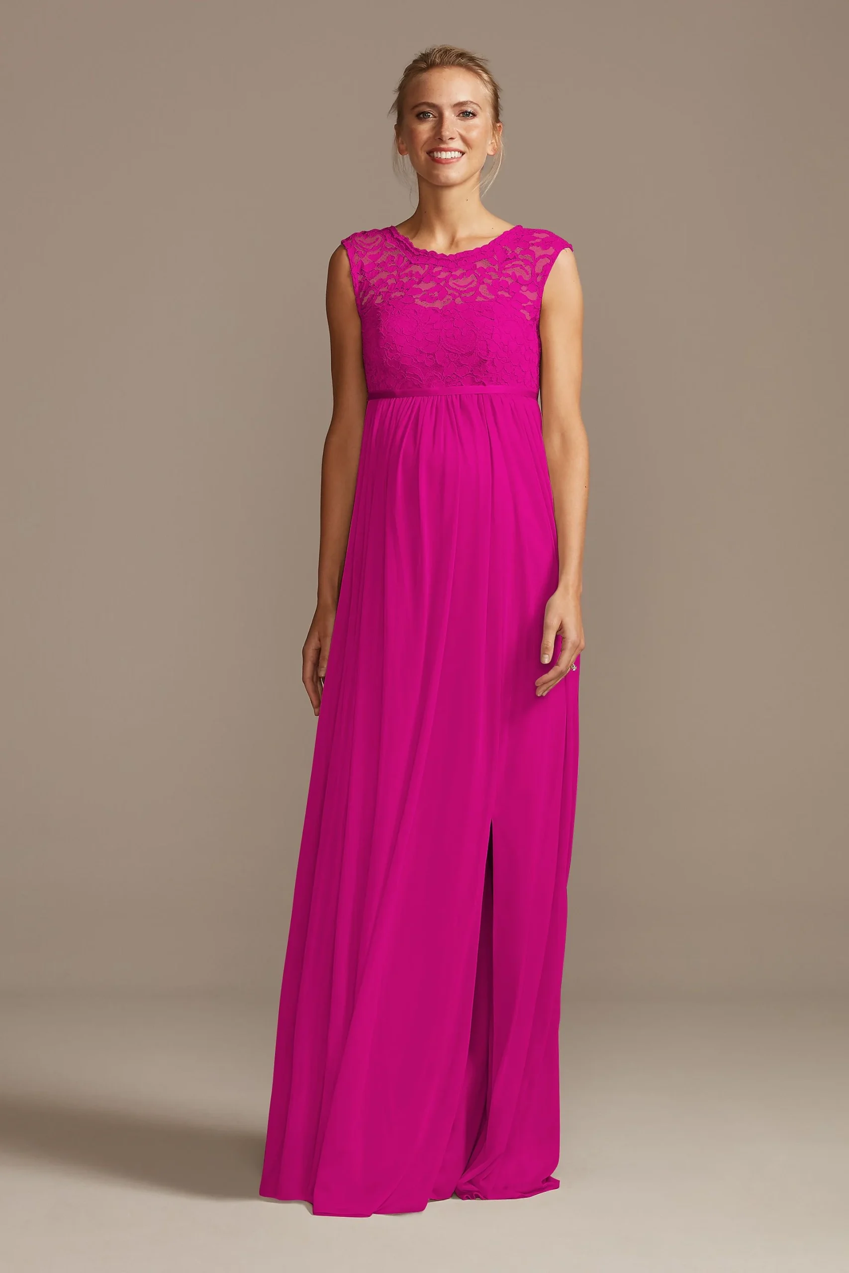 Lace and Mesh Maternity Bridesmaid Dress