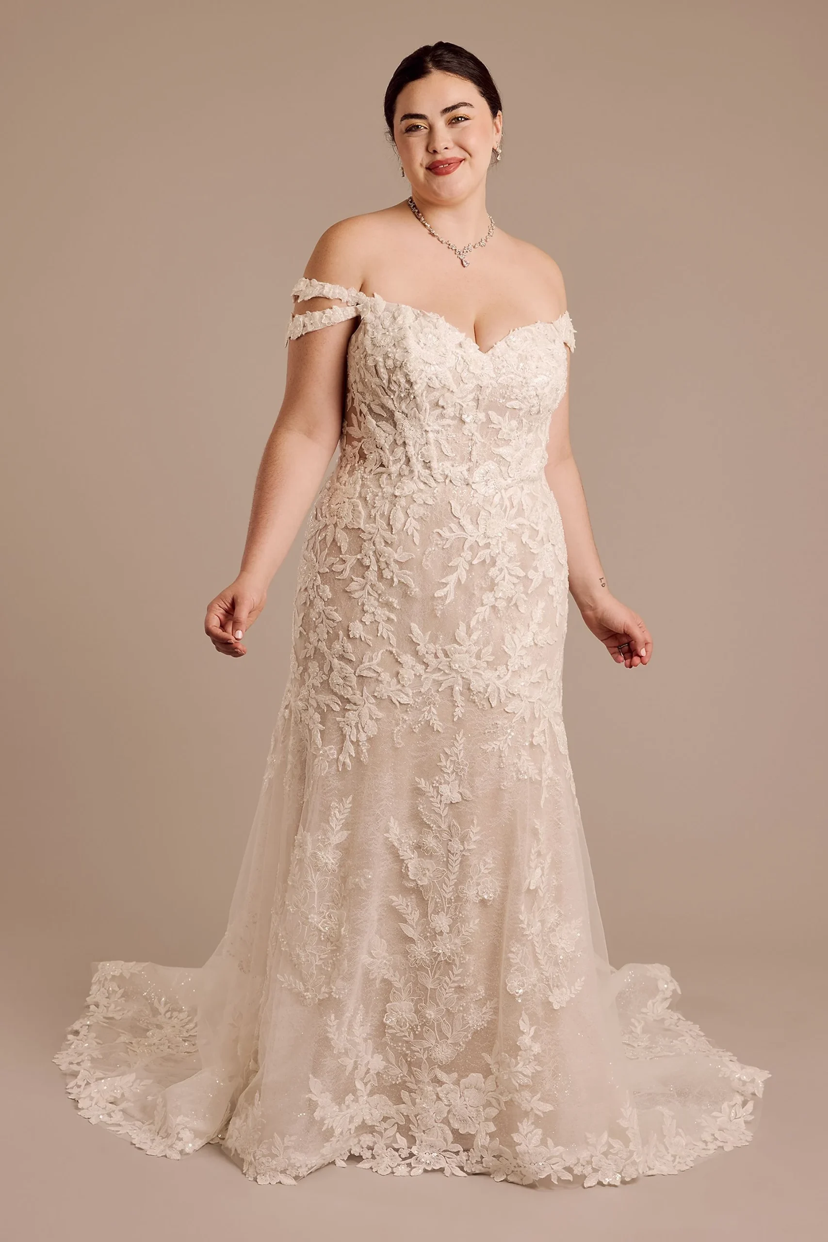 Lace Off-the-Shoulder Sweetheart Wedding Dress