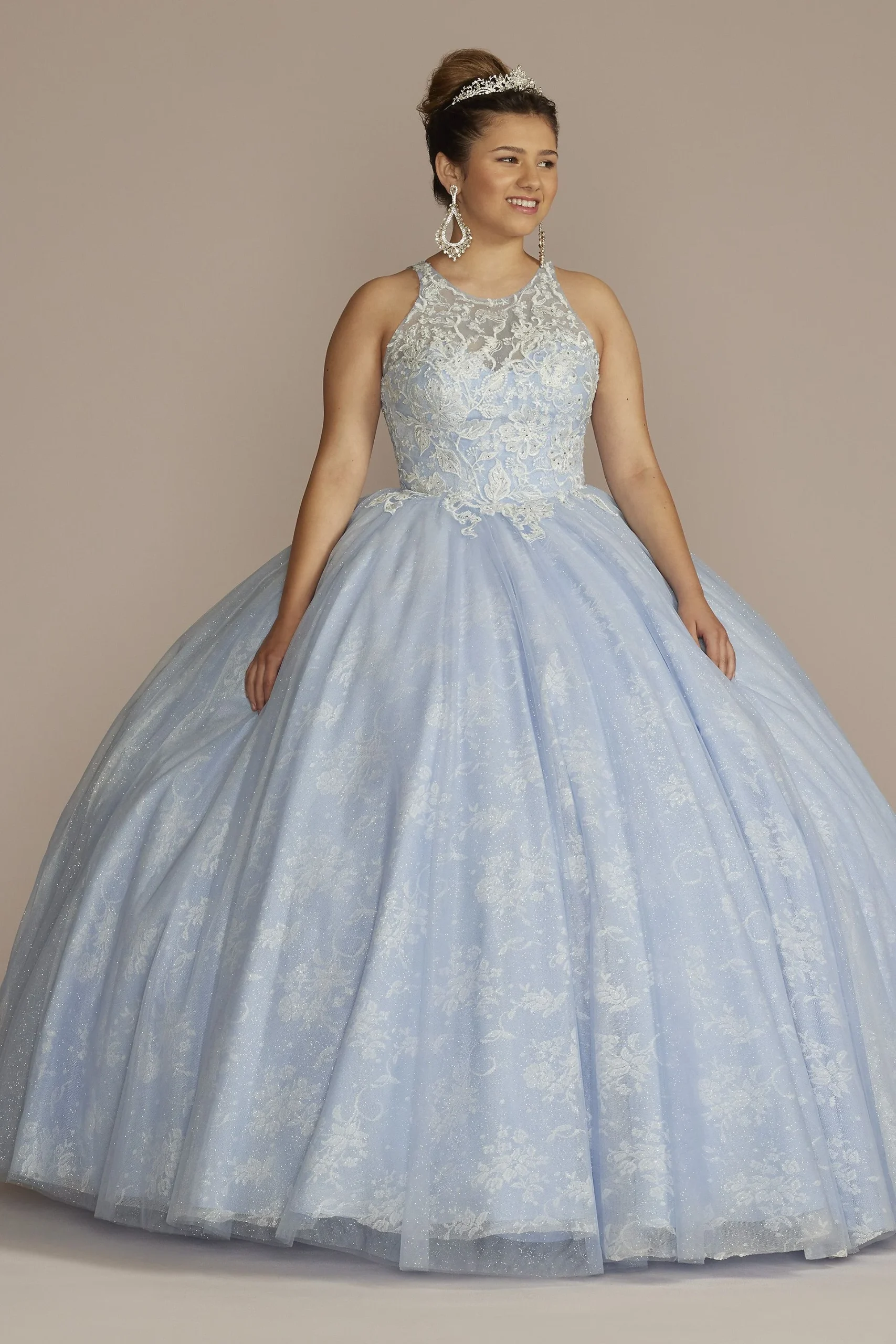 Lace-Up Back Applique Bodice Quince Dress