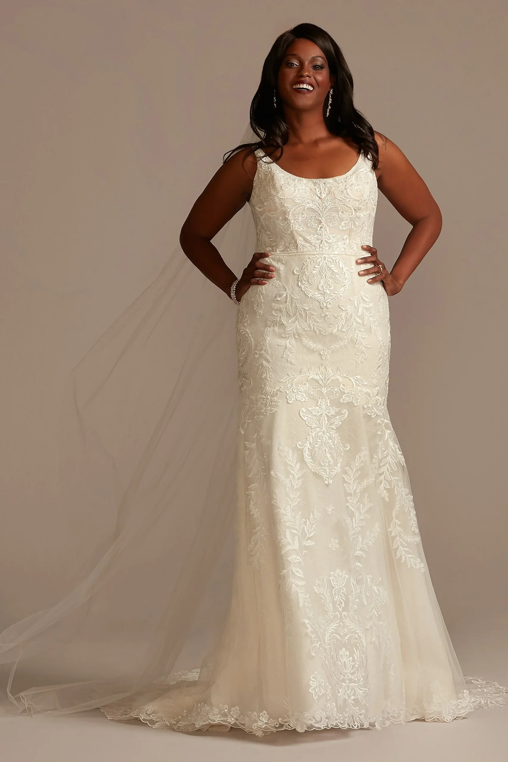 Lace Wedding Dress with Cutout Train