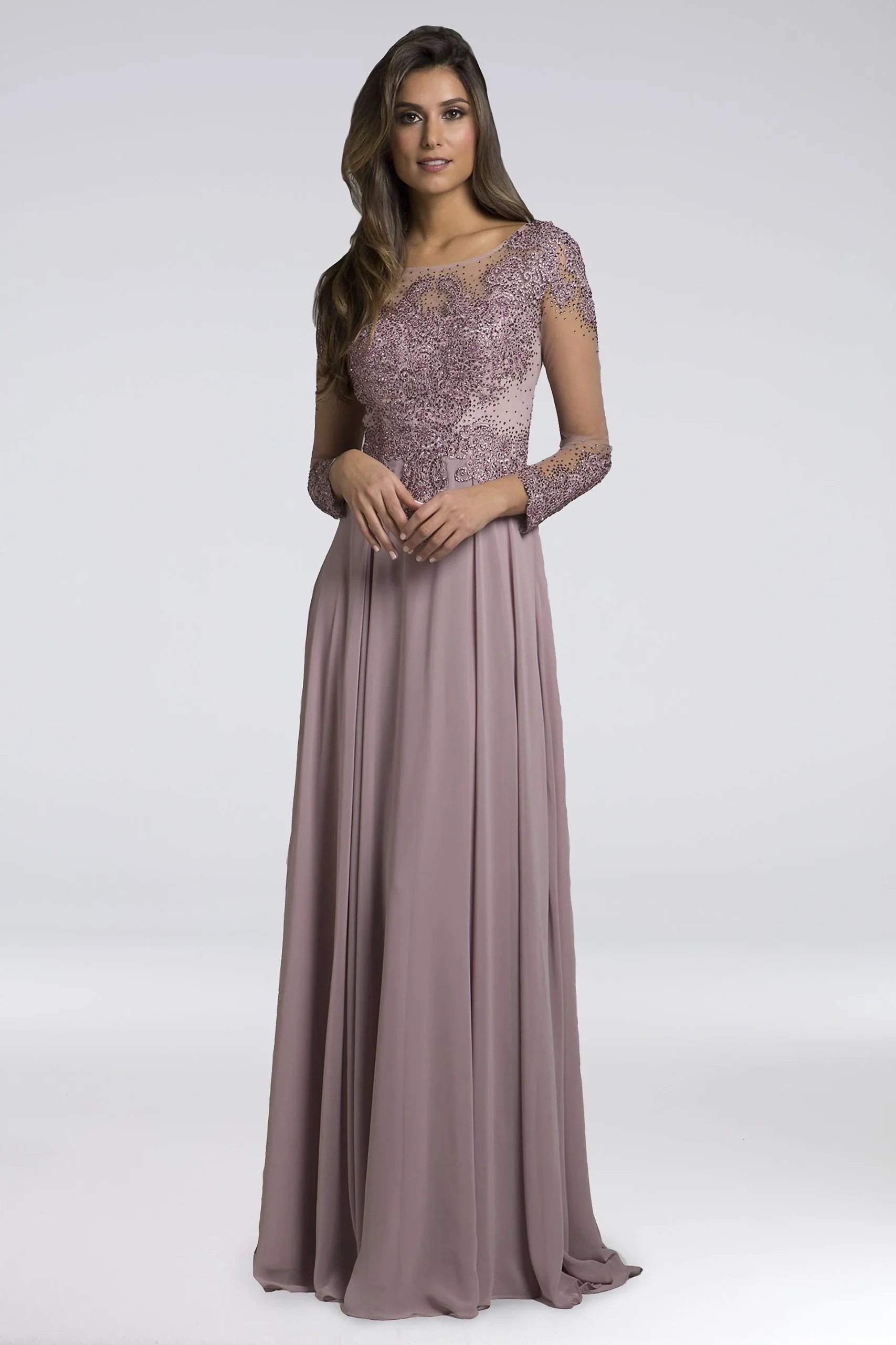 Lara Adrianna Chiffon A-Line Gown