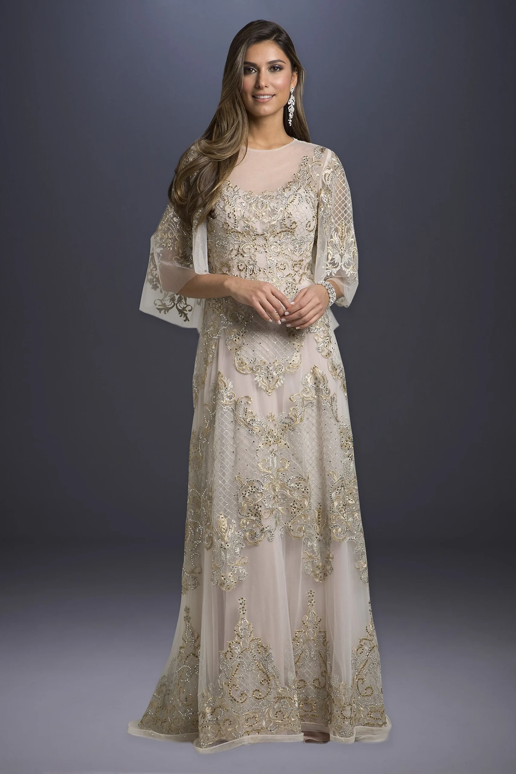 Lara Amber Lattice Lace Wedding Dress