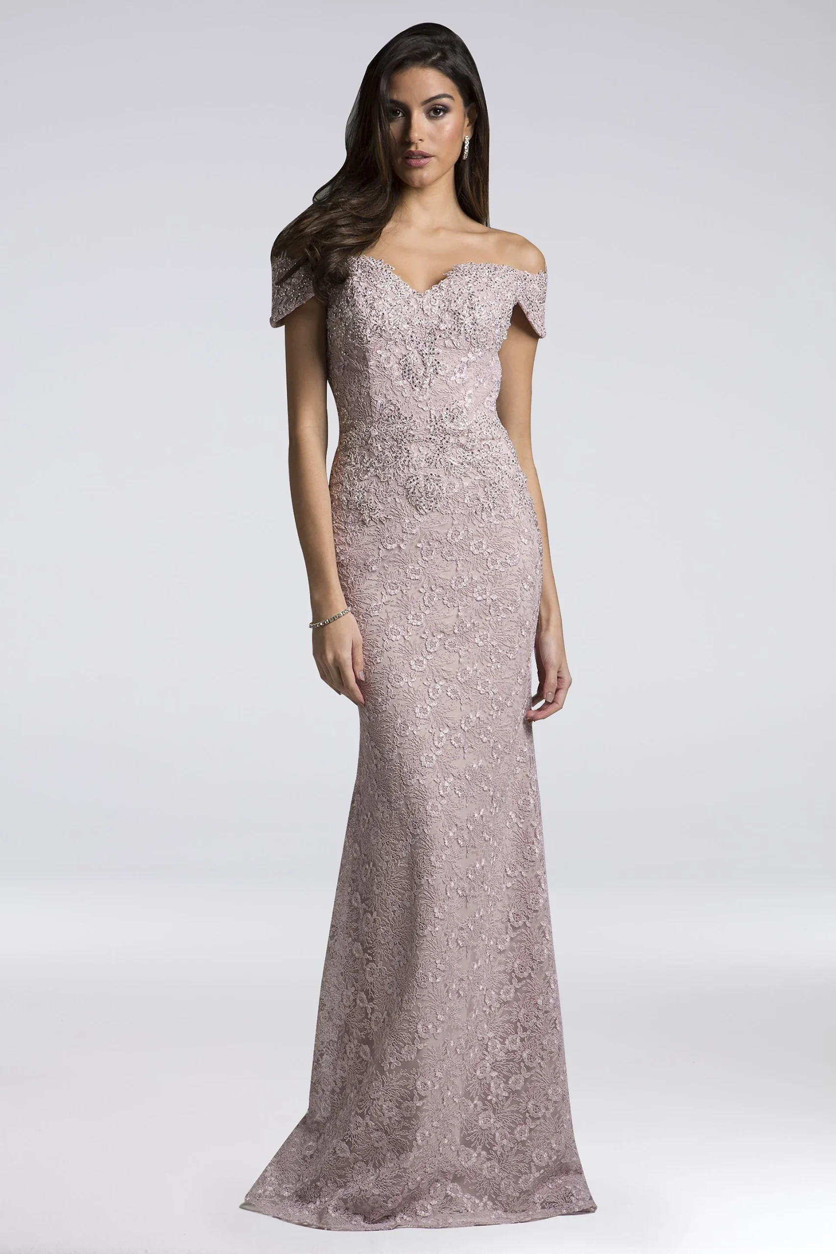 Lara Anna Off-the-Shoulder Lace Mermaid Gown