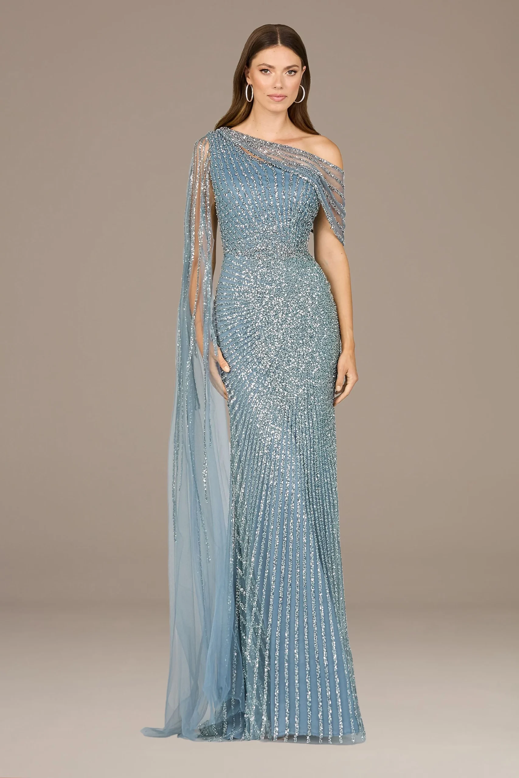Lara Asymmetrical Off-the-Shoulder Mermaid Dress
