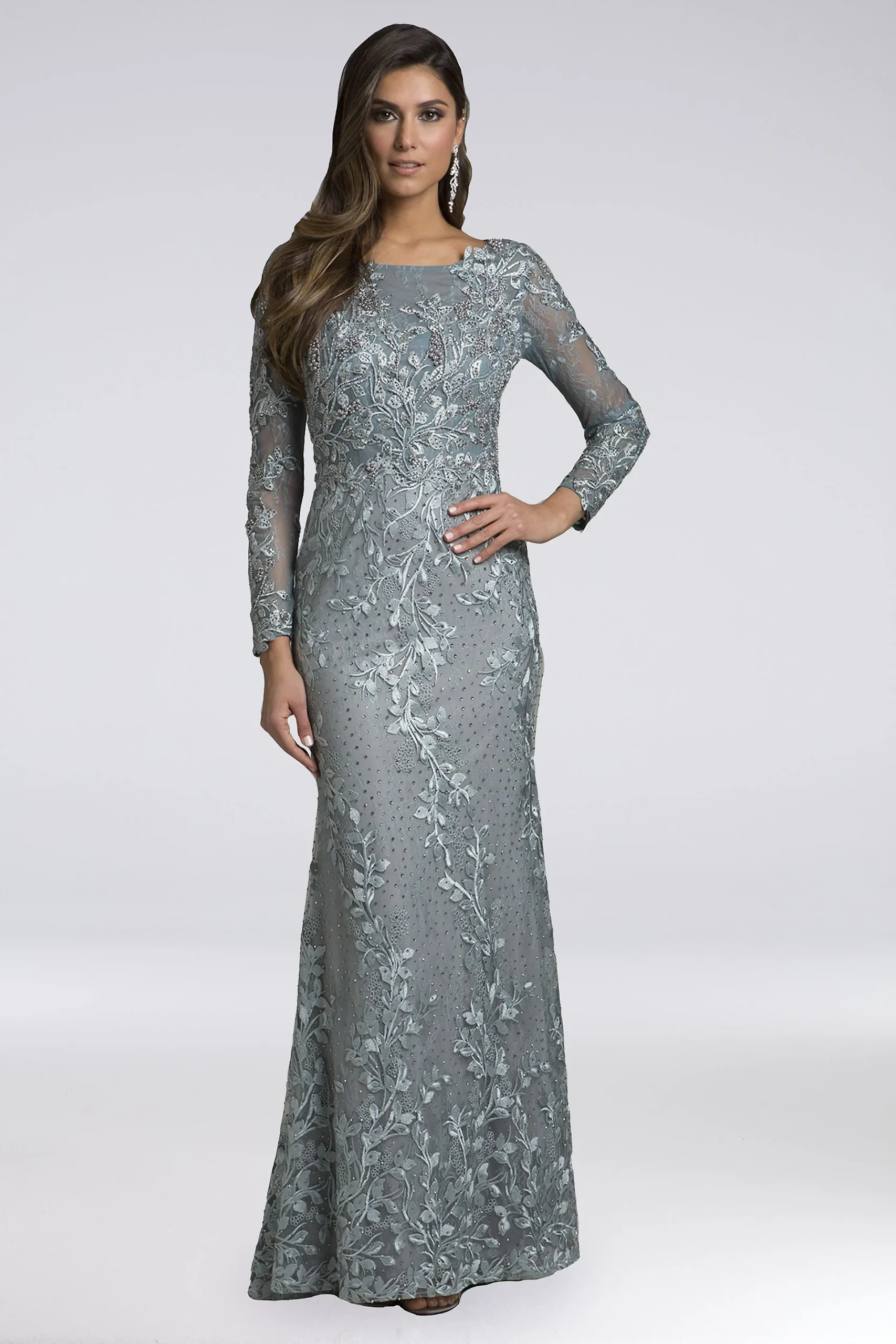 Lara Aurora Lace Appliqued Mermaid Gown