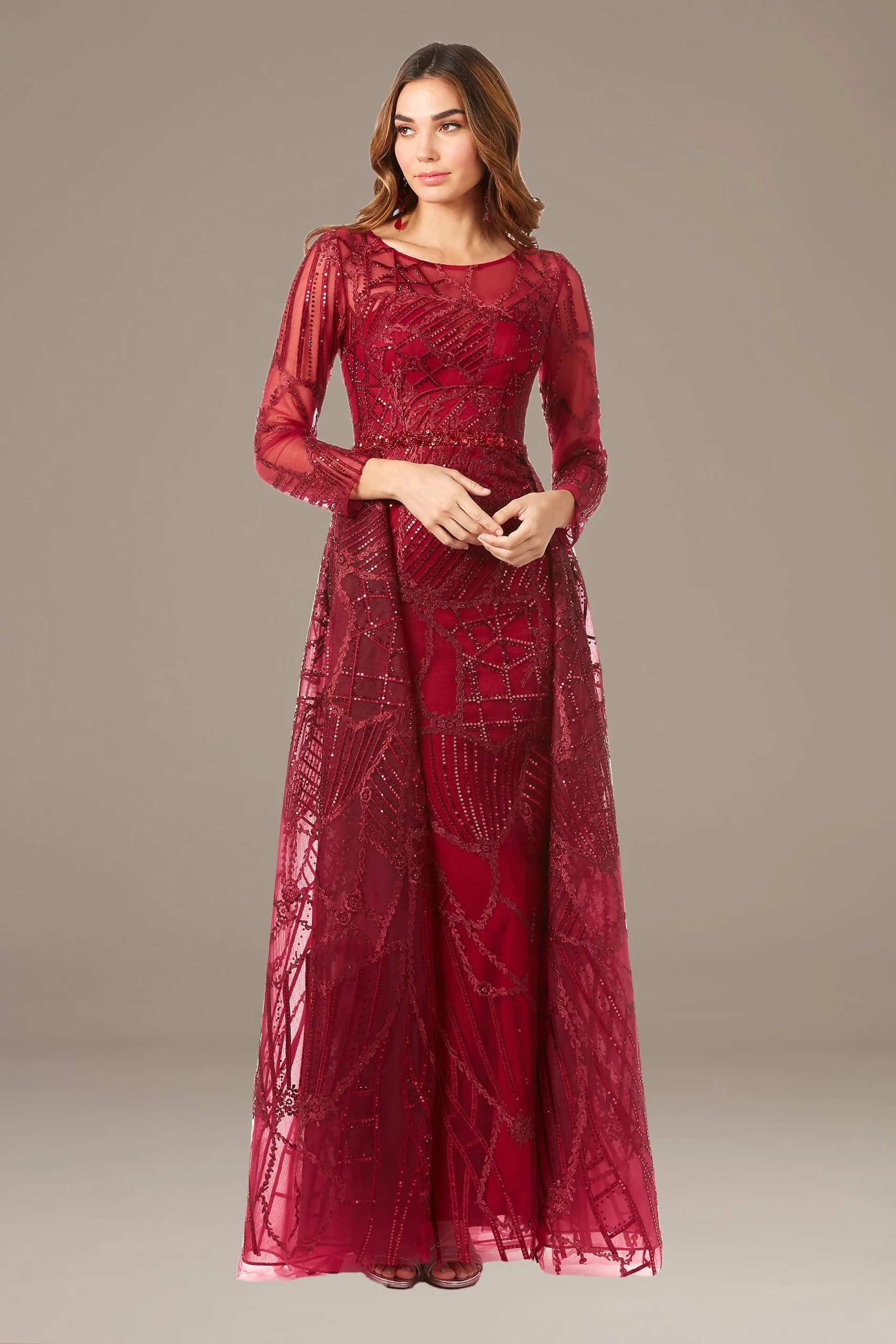 Lara Embroidered Ball Gown with Overskirt