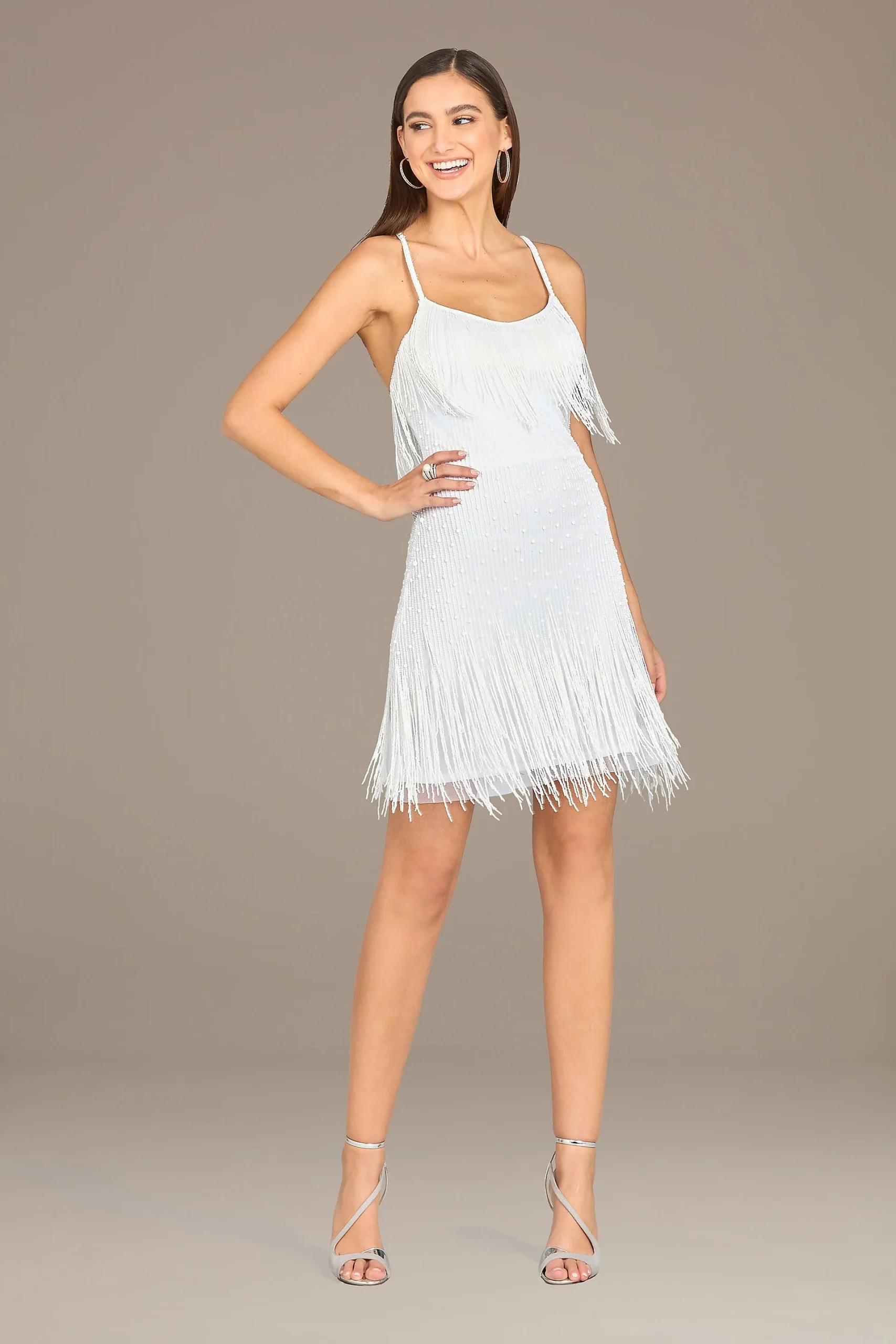 Lara Haisley Beaded Fringe Short Dress