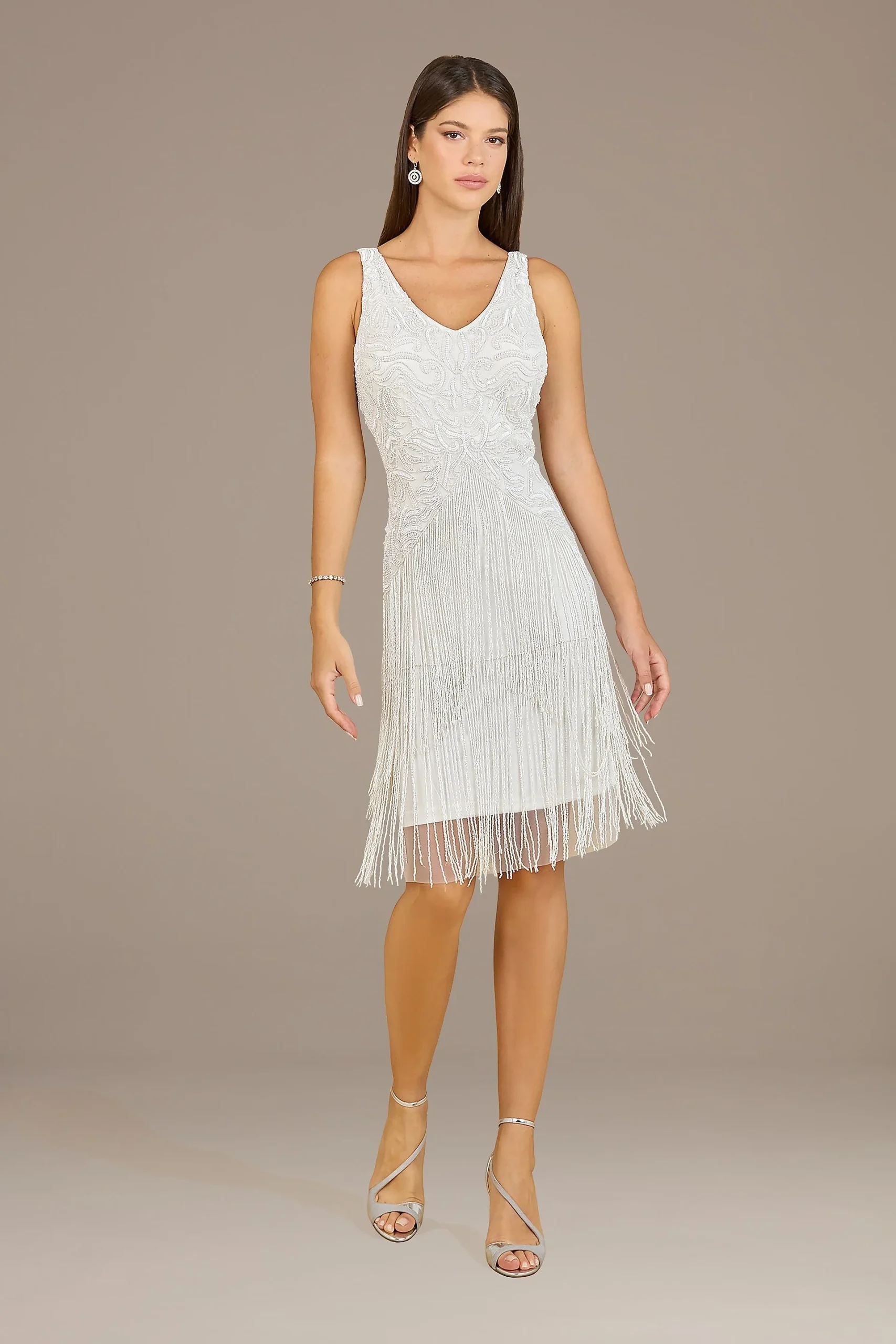 Lara Hope V-Neck Beaded Tank Short Dress