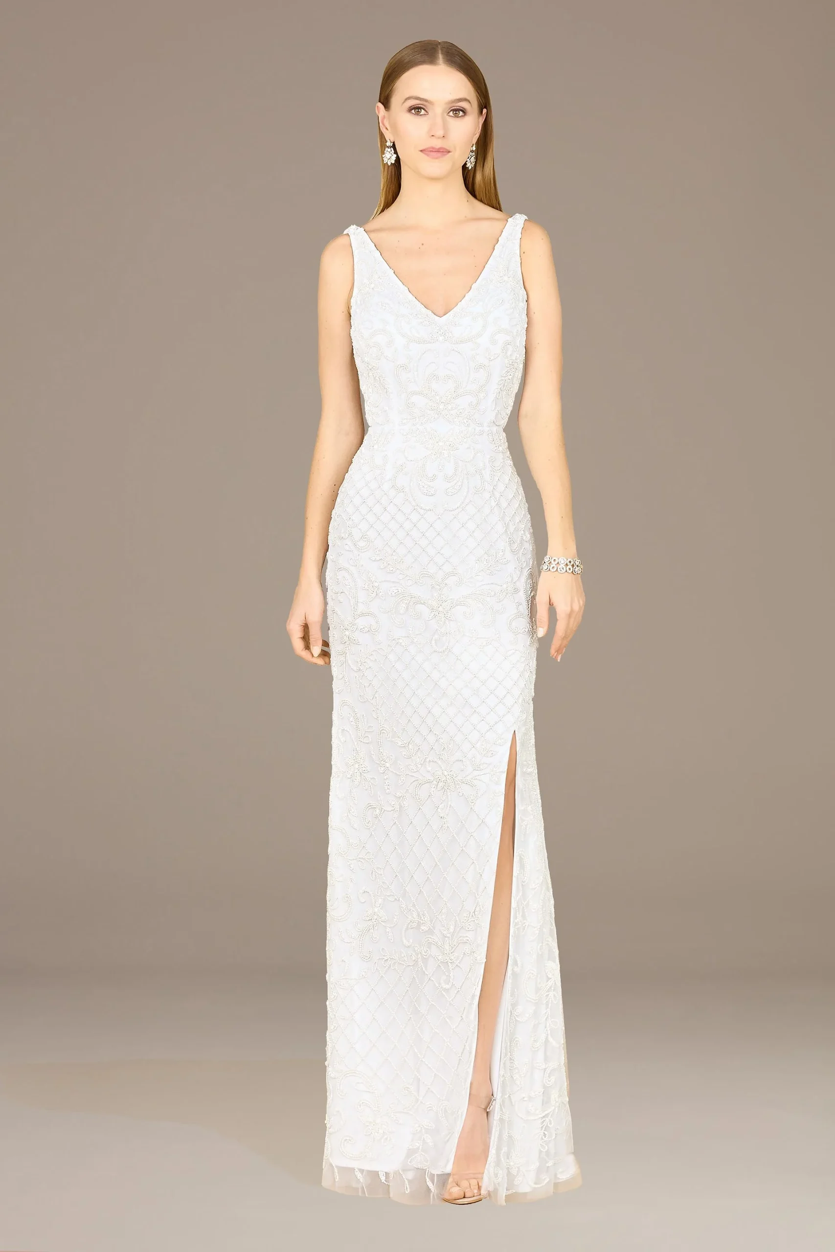 Lara Juniper Beaded Tank Sheath Wedding Dress