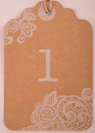 Large Kraft Tags with Vintage Numbers Set of 12